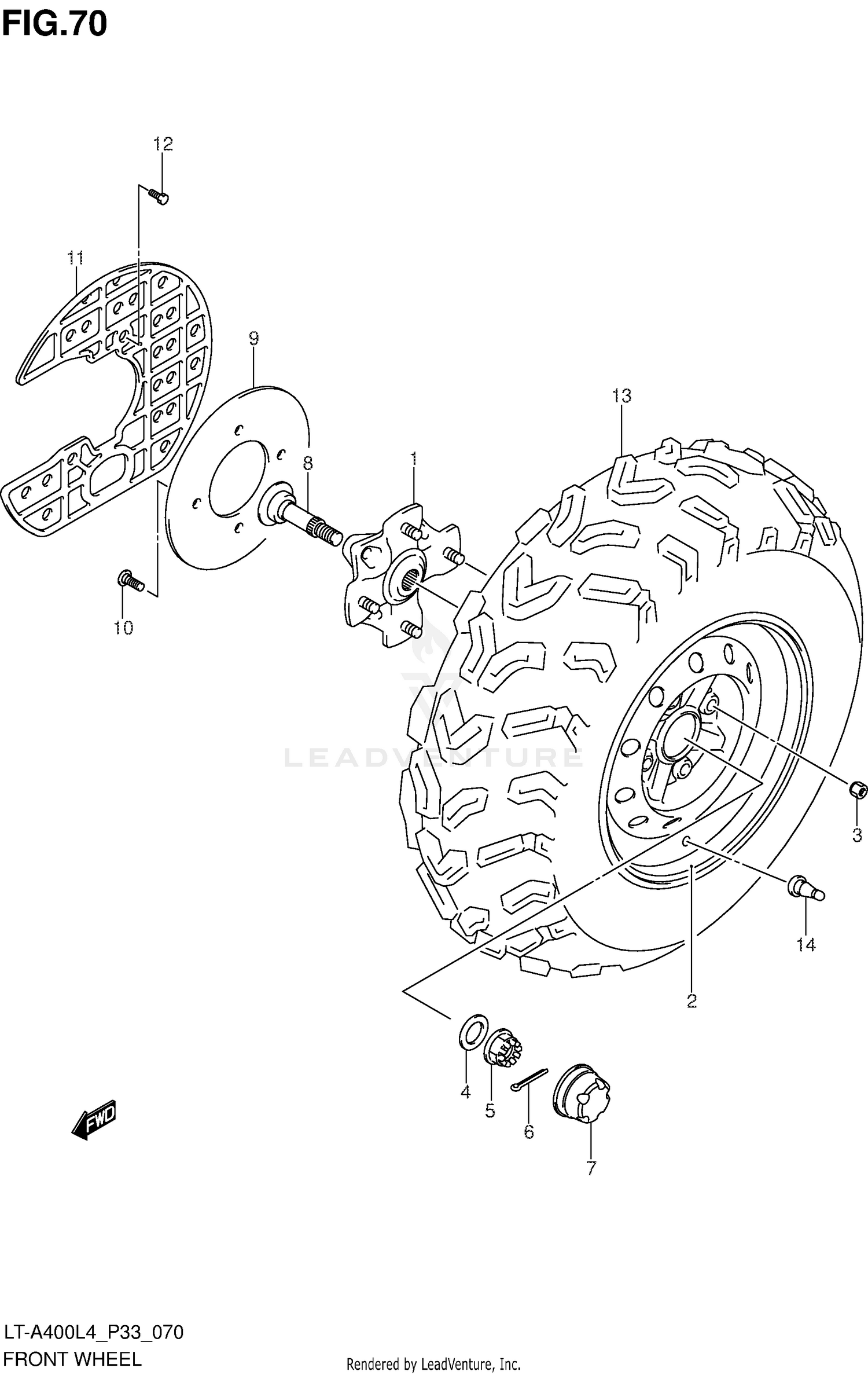 FRONT WHEEL (LT-A400ZL4 P33)