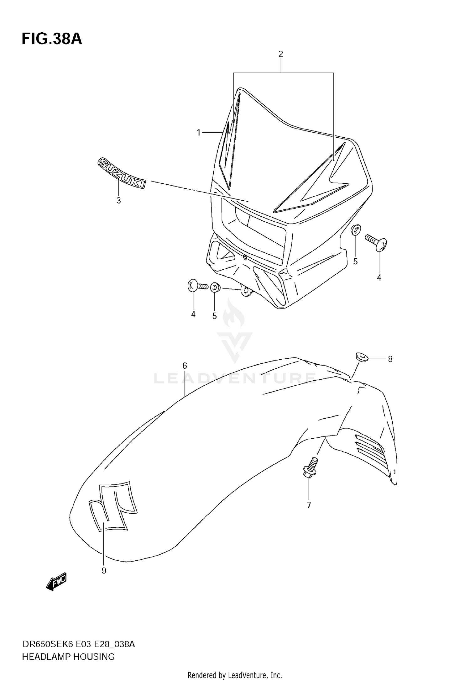 HEADLAMP HOUSING (MODEL K9)