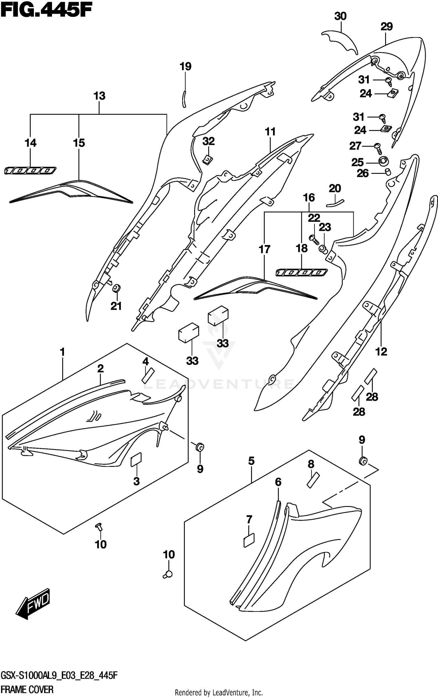 FRAME COVER (GSX-S1000YAL9 E33)