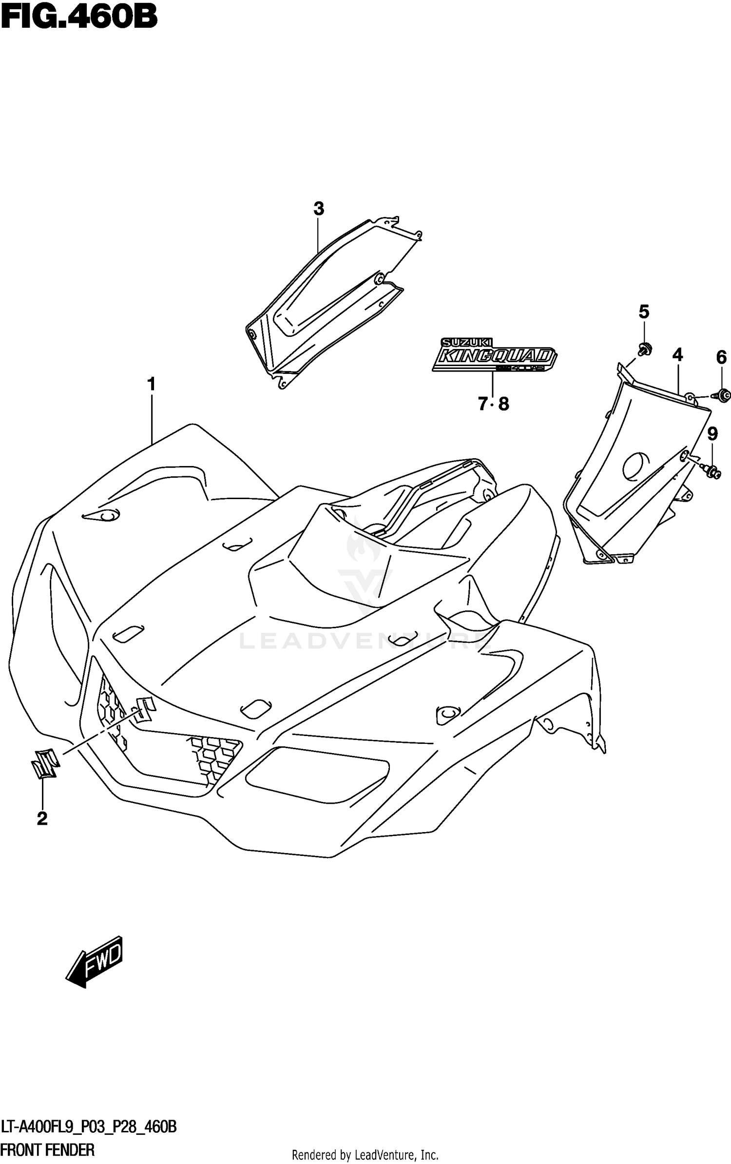 FRONT FENDER (LT-A400FL9 P28)