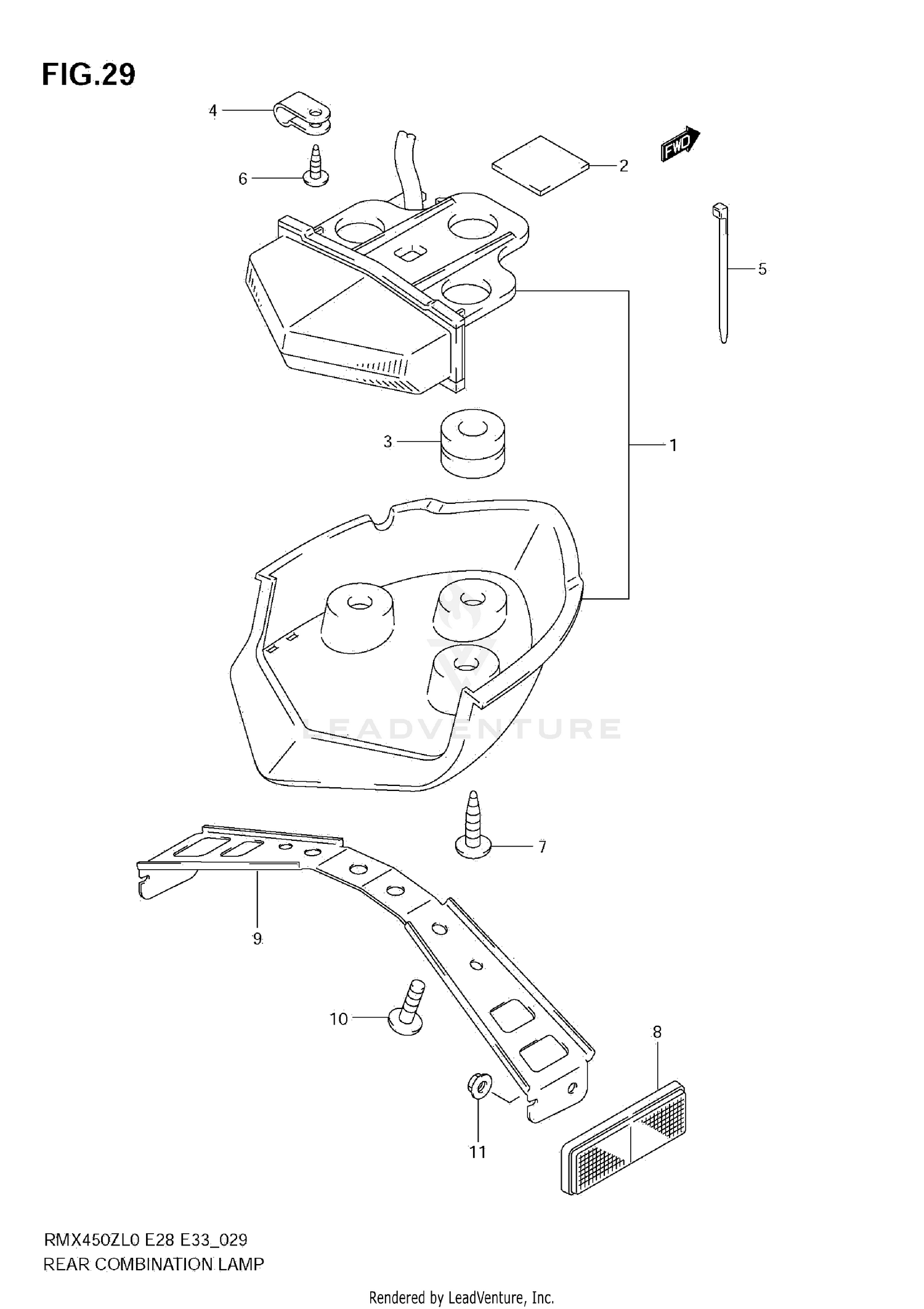 REAR COMBINATION LAMP (E28)