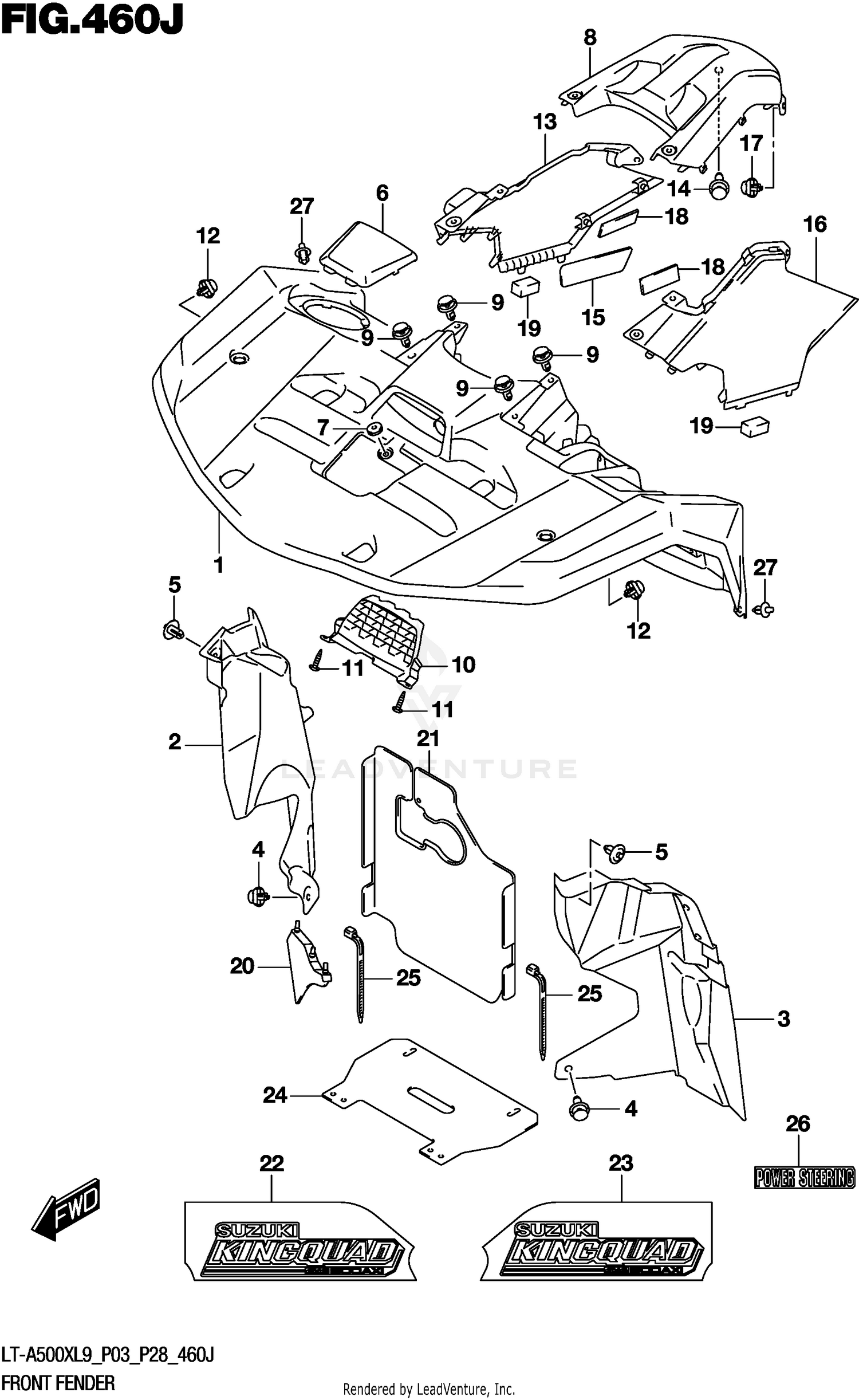 FRONT FENDER (LT-A500XPZL9 P33)