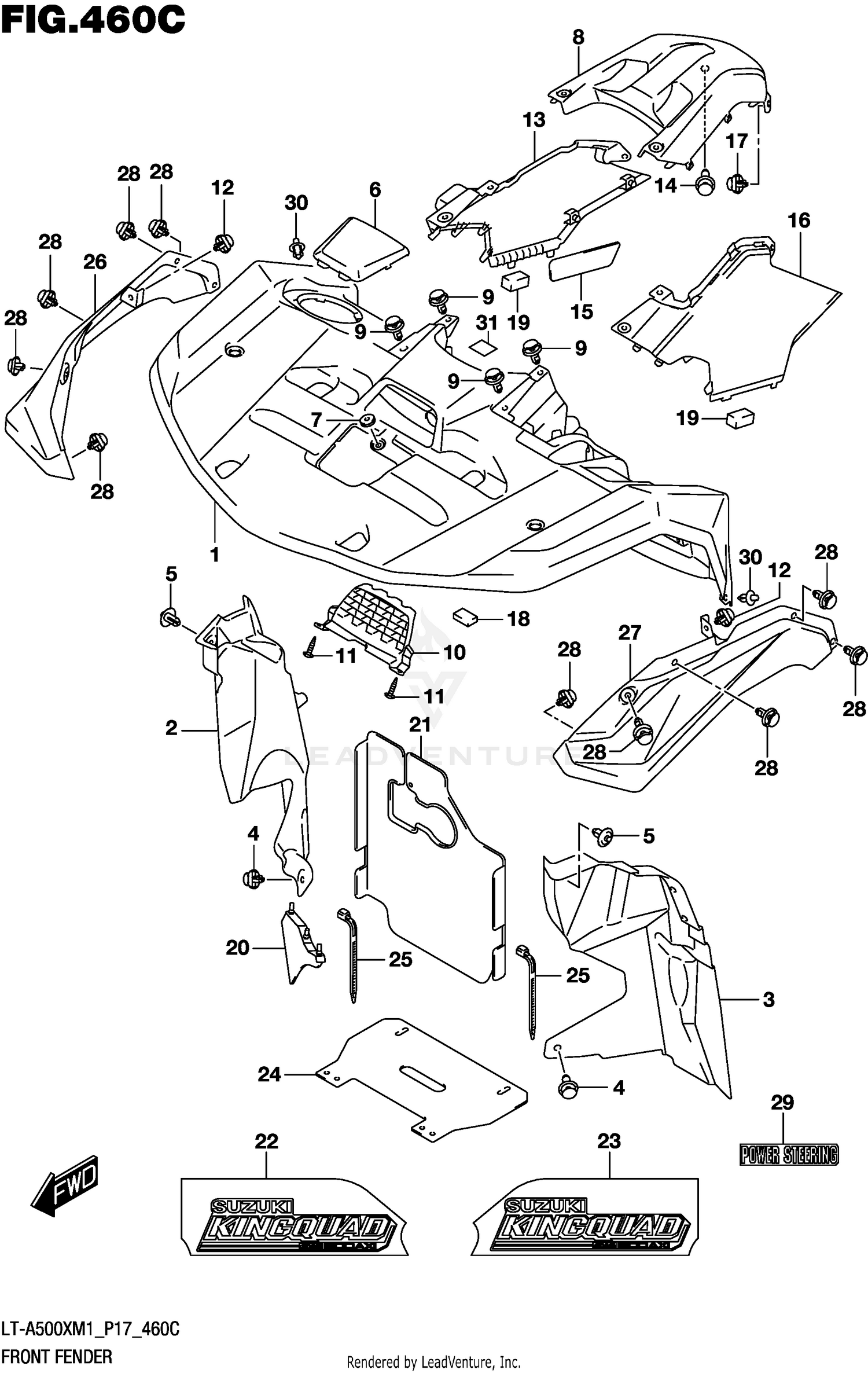 FRONT FENDER (LT-A500XPZM1 P17)