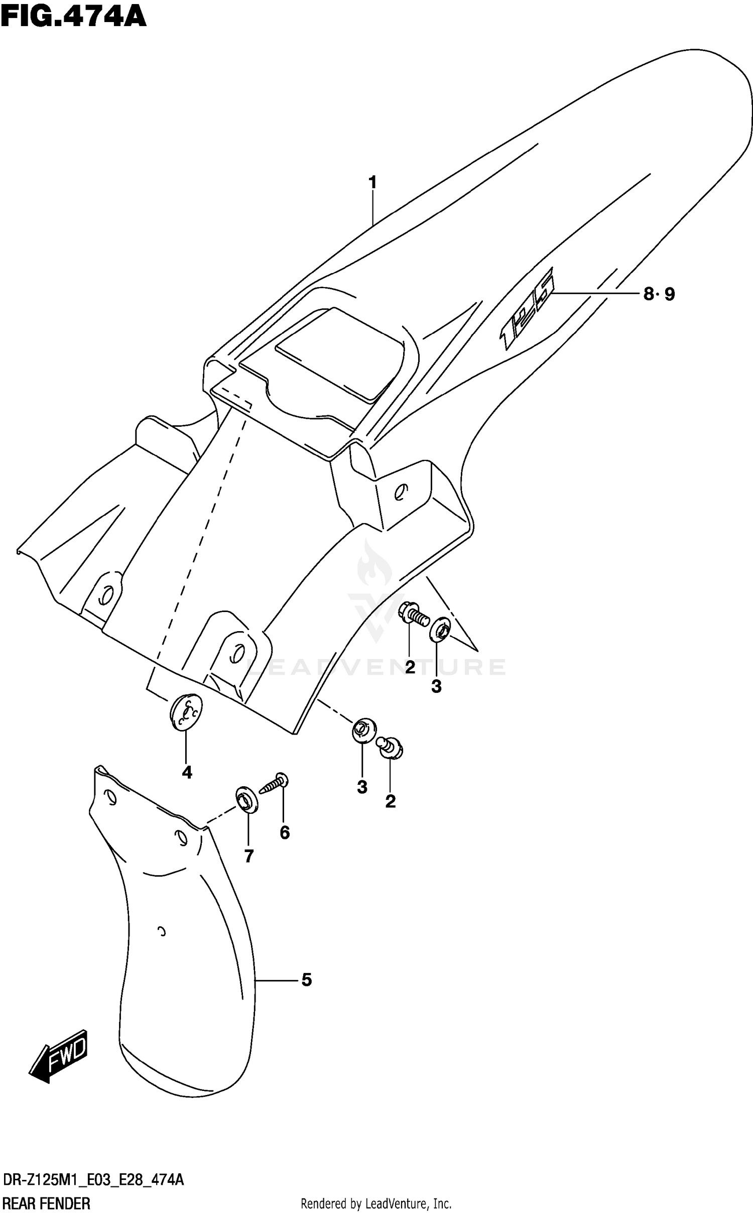 REAR FENDER (DR-Z125)