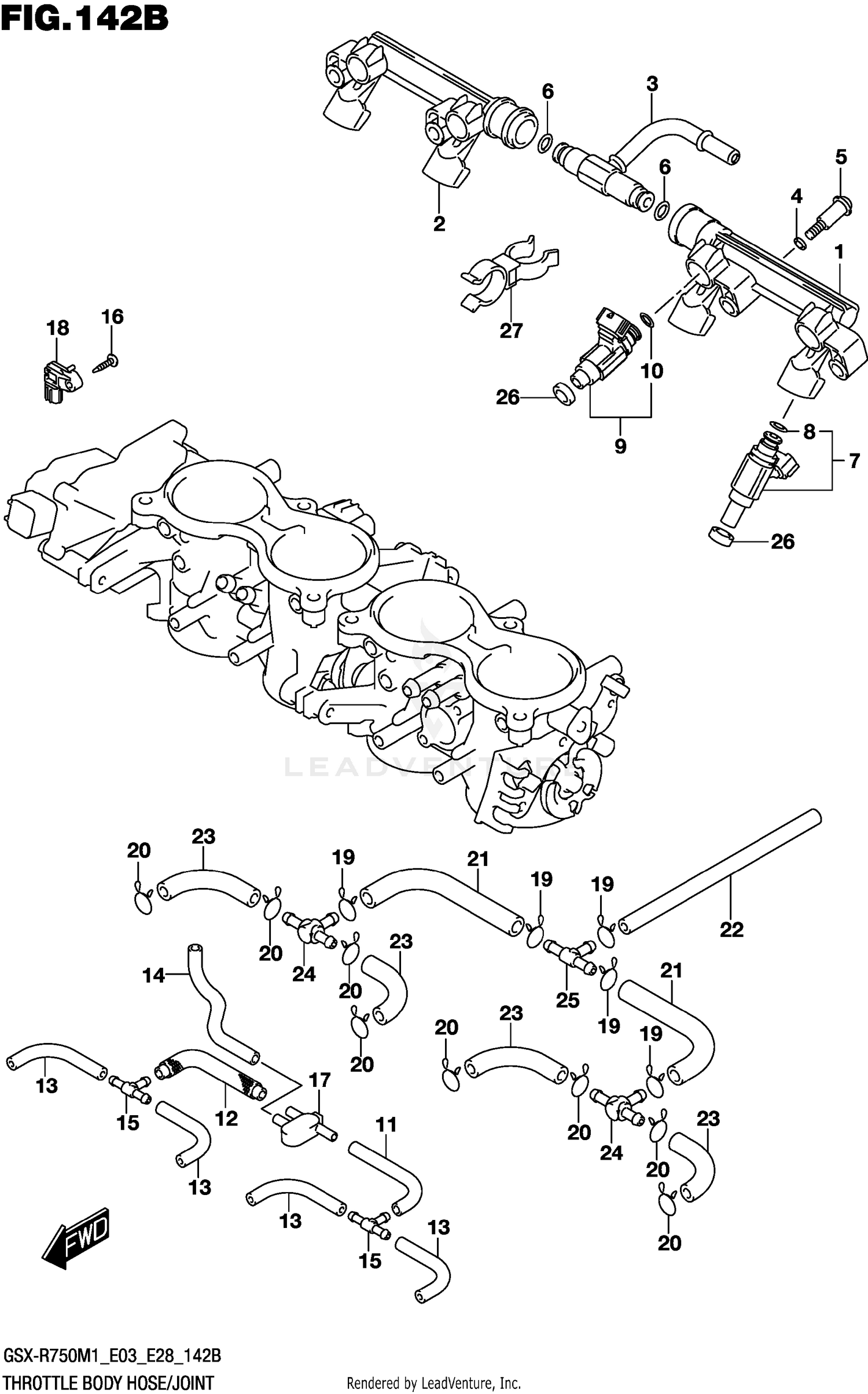 THROTTLE BODY HOSE/JOINT (E33)