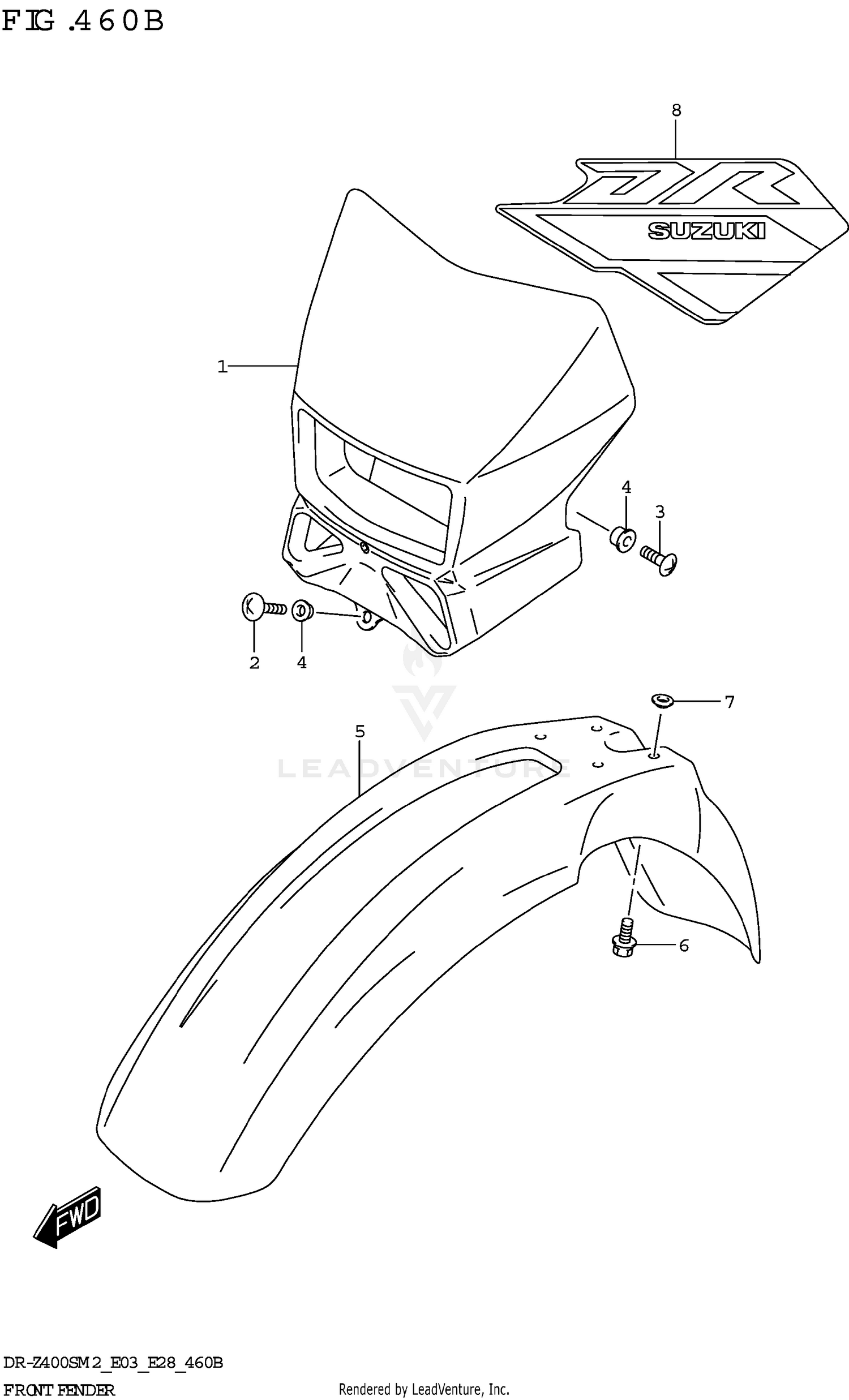 FRONT FENDER (DR-Z400SM)