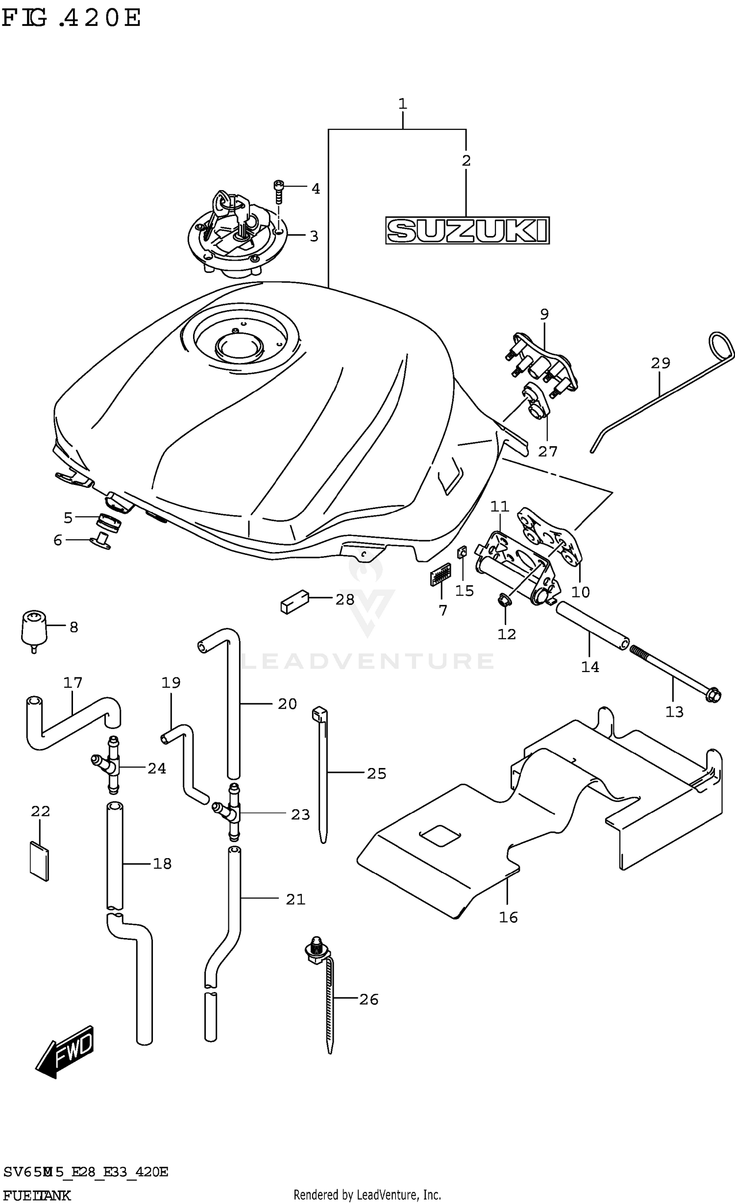 FUEL TANK (SV650XA:E28)