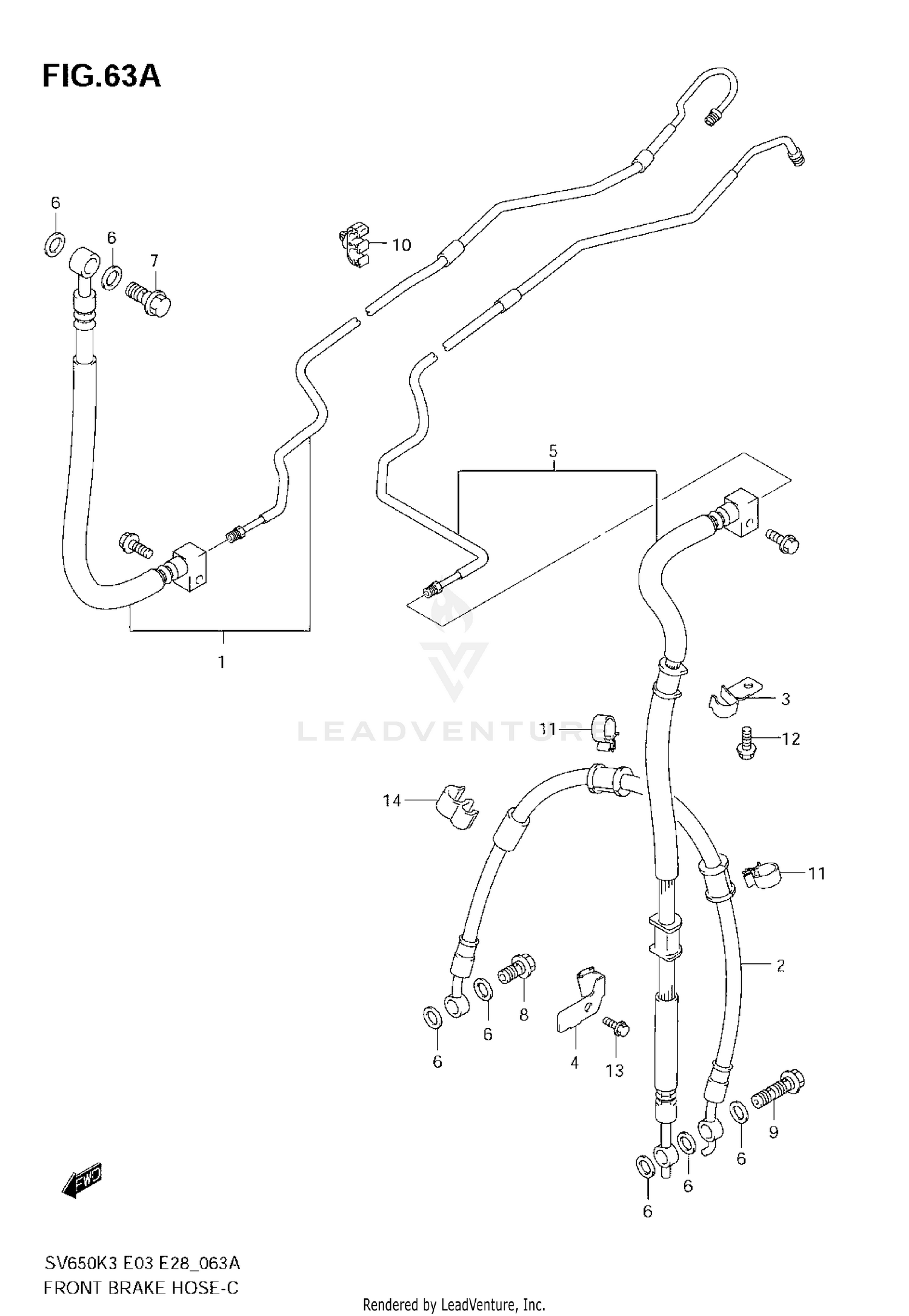 FRONT BRAKE HOSE(SV650AK7/SAK7)