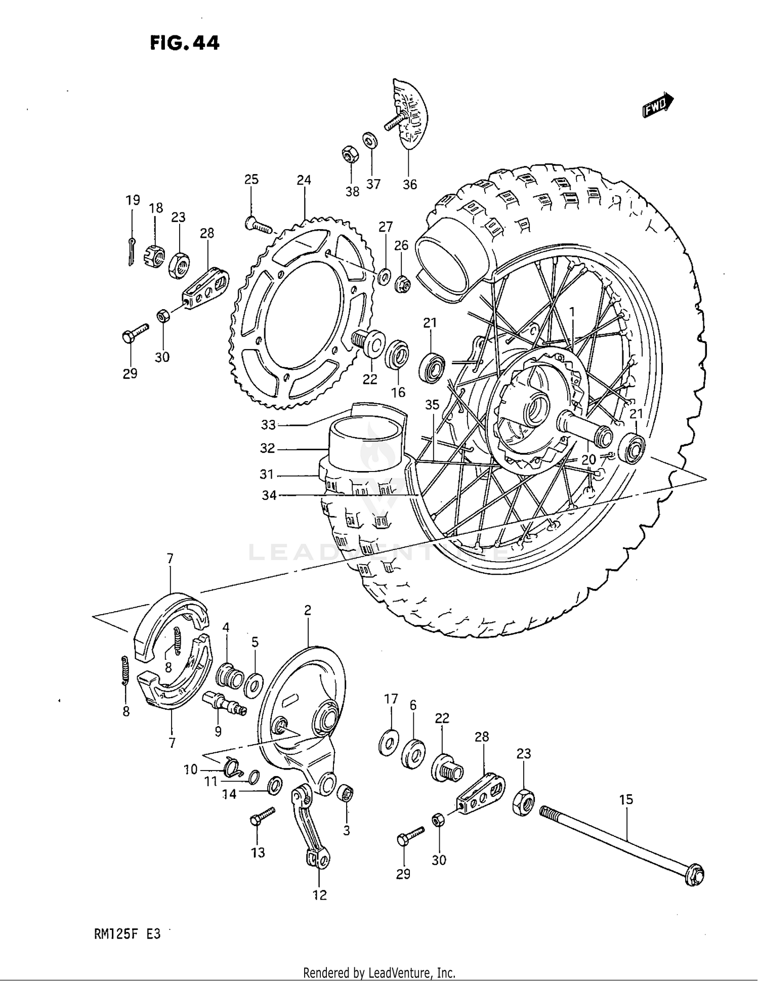REAR WHEEL (MODEL E)