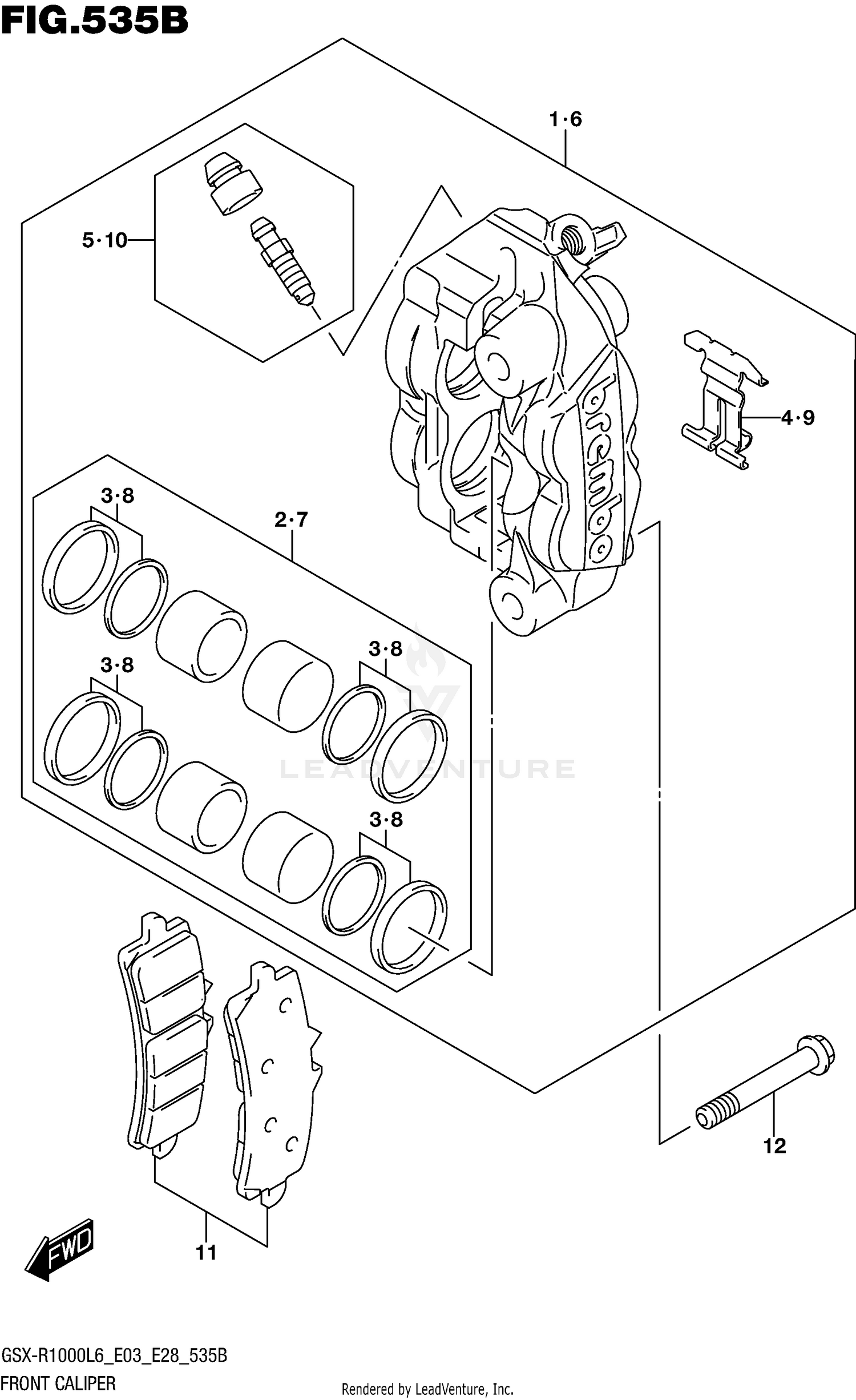 FRONT CALIPER (GSX-R1000L6 E28)