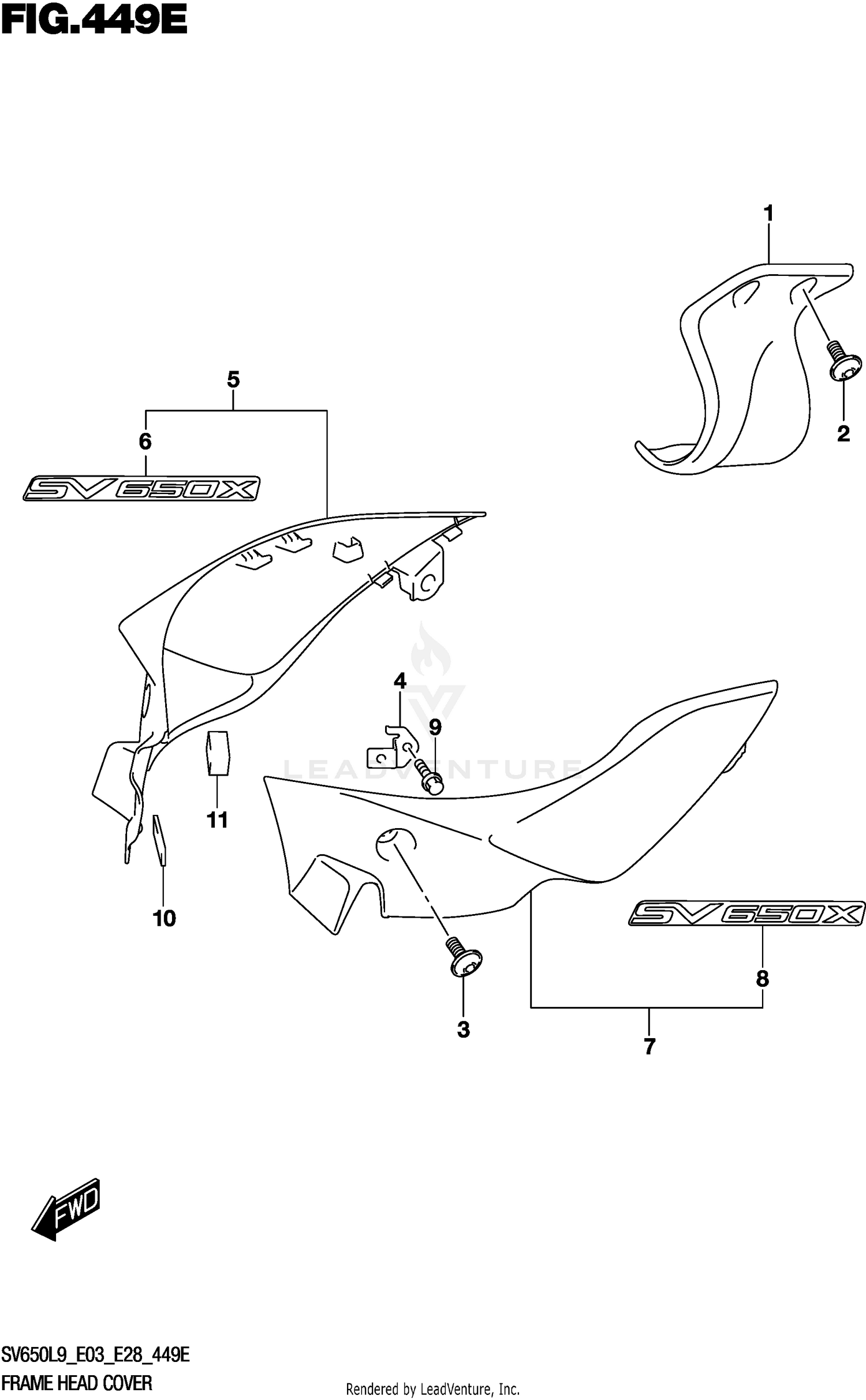 FRAME HEAD COVER (SV650XAL9 E28)