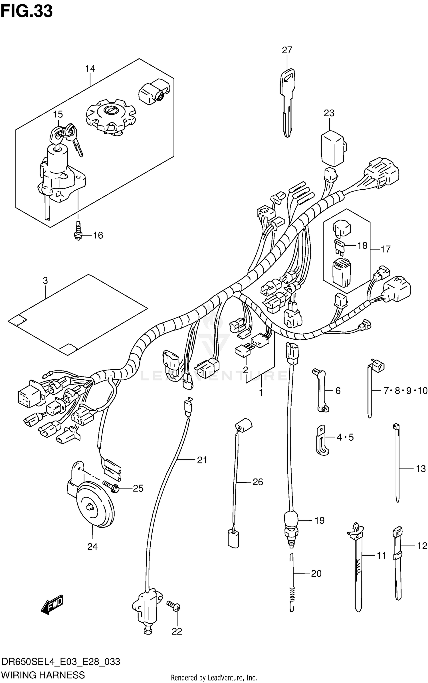 WIRING HARNESS (DR650SEL4 E28)