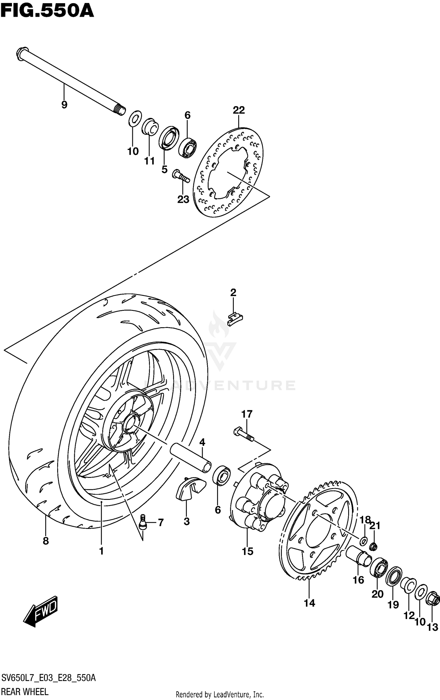 REAR WHEEL (SV650L7 E03)