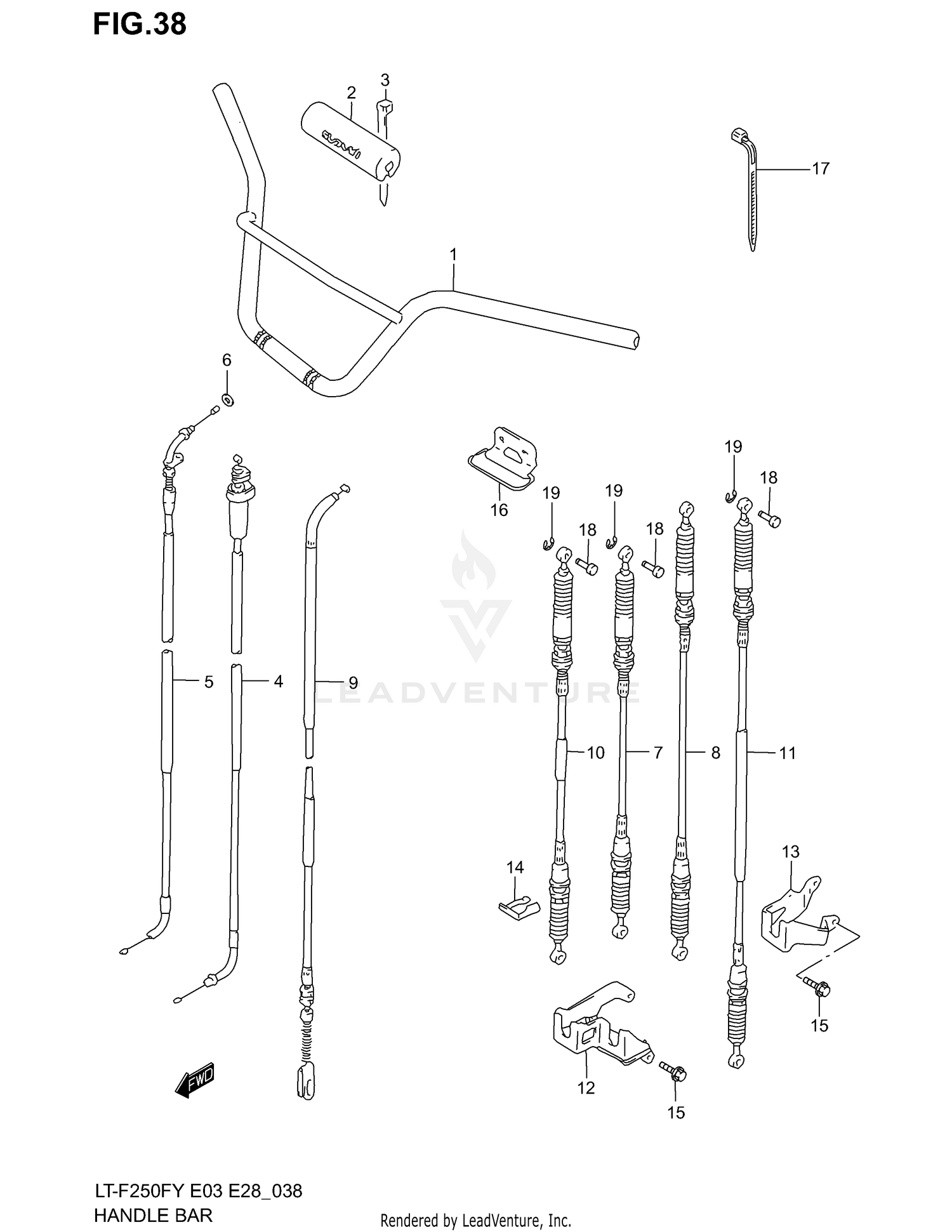 HANDLEBAR - CABLE (MODEL X/Y)