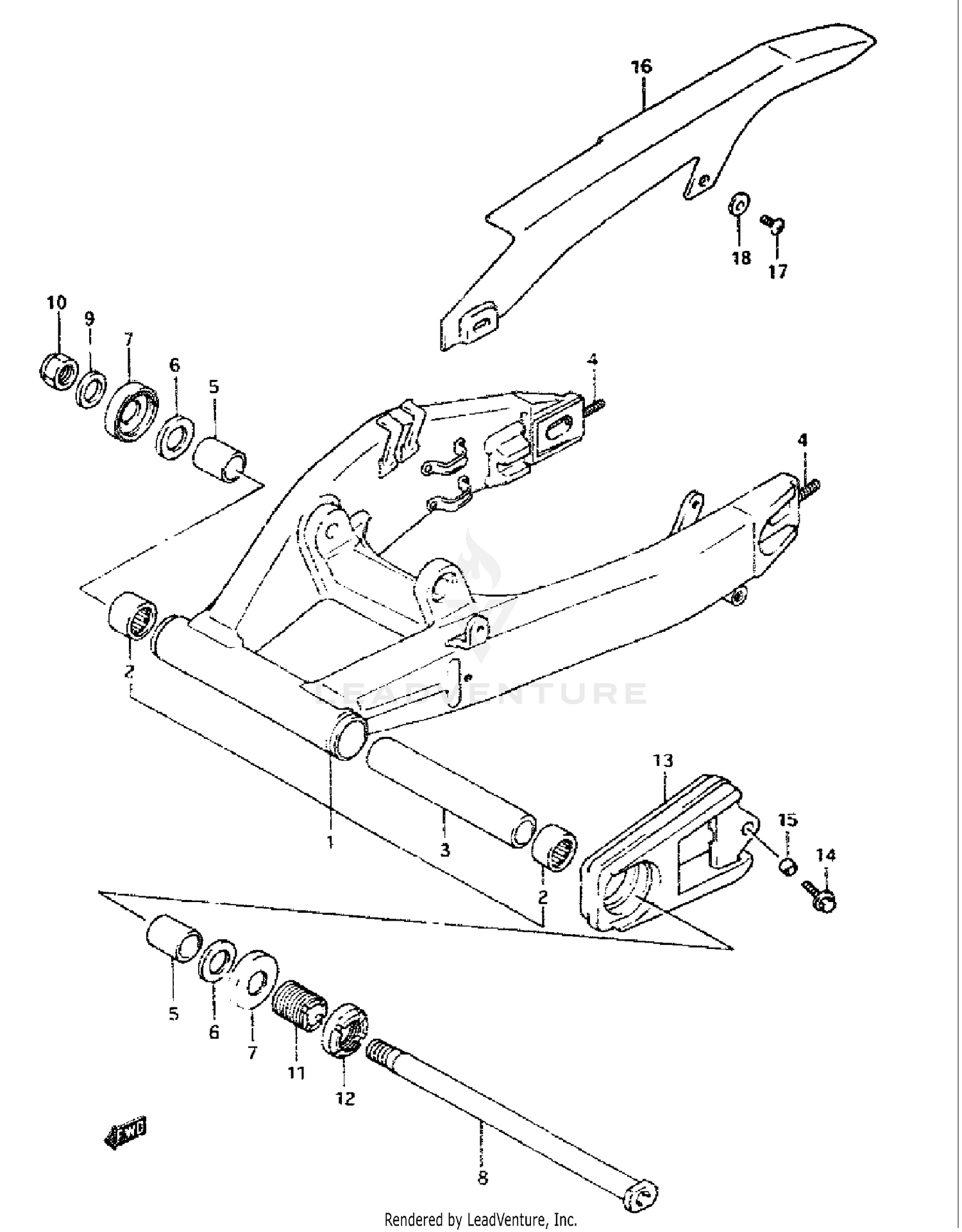 REAR SWINGING ARM (MODEL P)