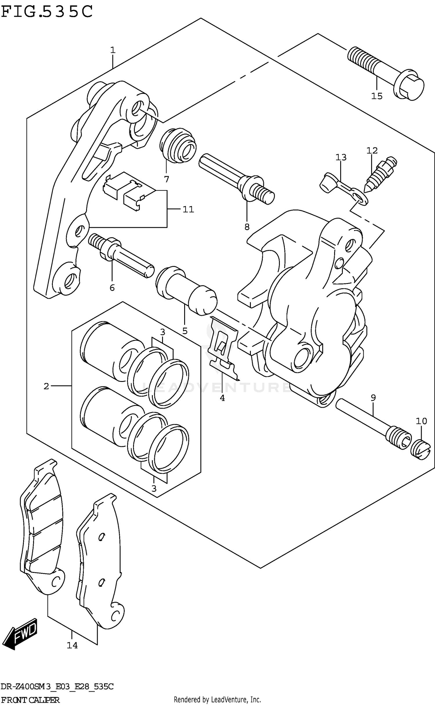 FRONT CALIPER (DR-Z400SM3 E33)