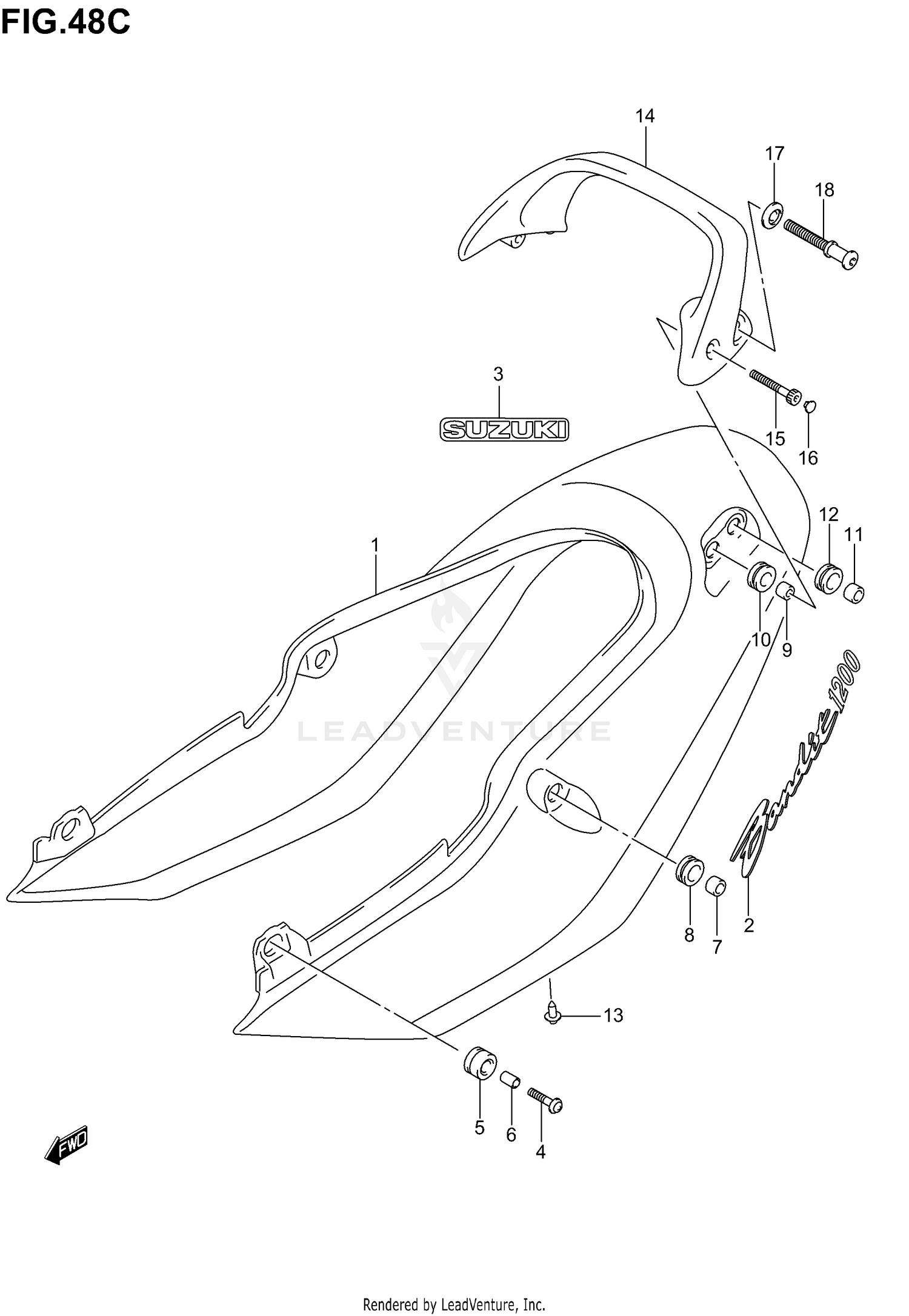 SEAT TAIL COVER (GSF1200K2)