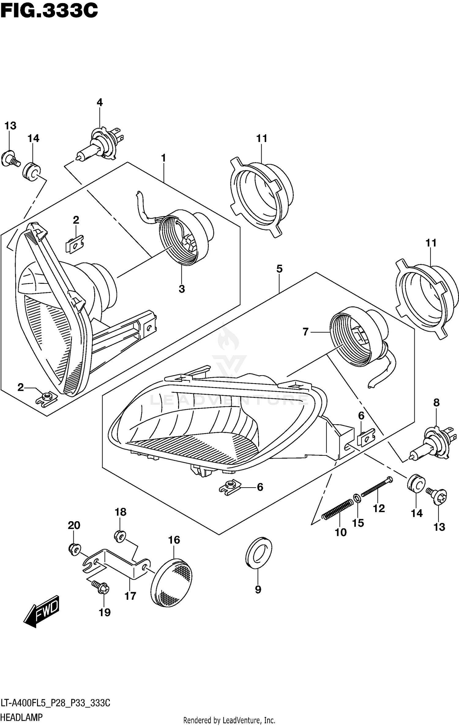 HEADLAMP (LT-A400FZL5 P28)