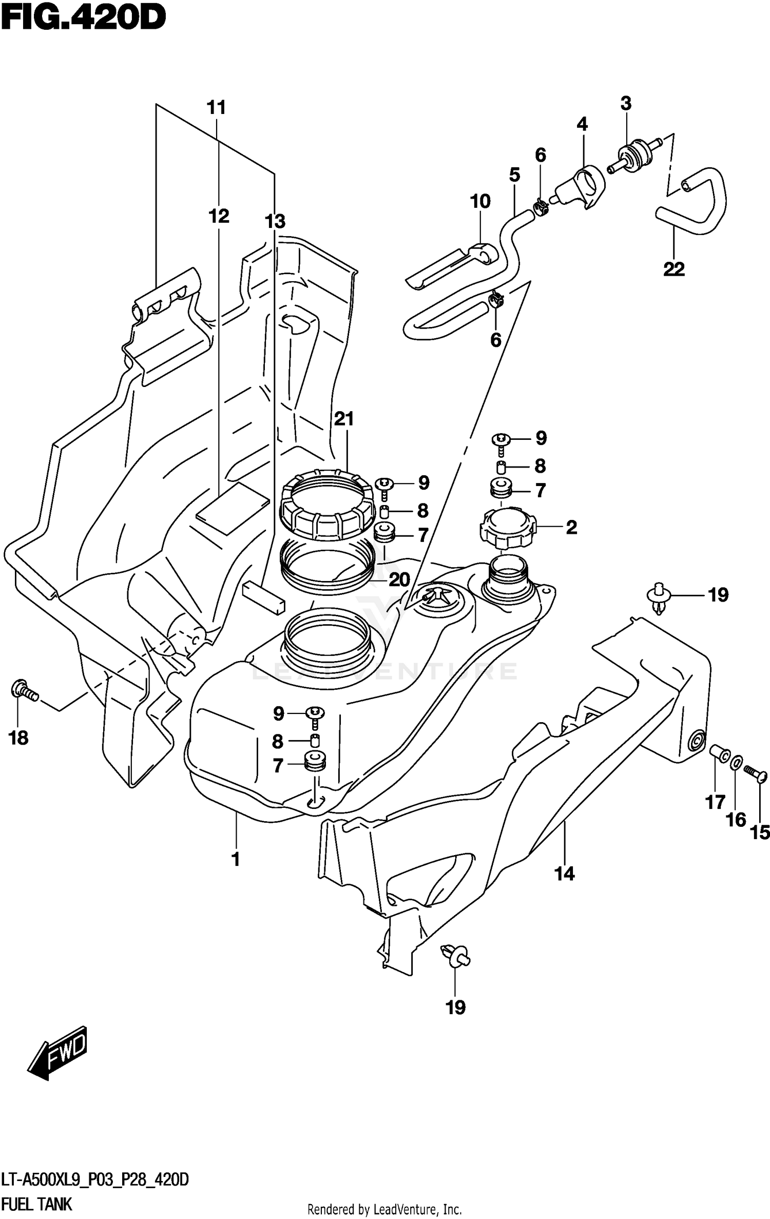 FUEL TANK (LT-A500XPL9 P03)