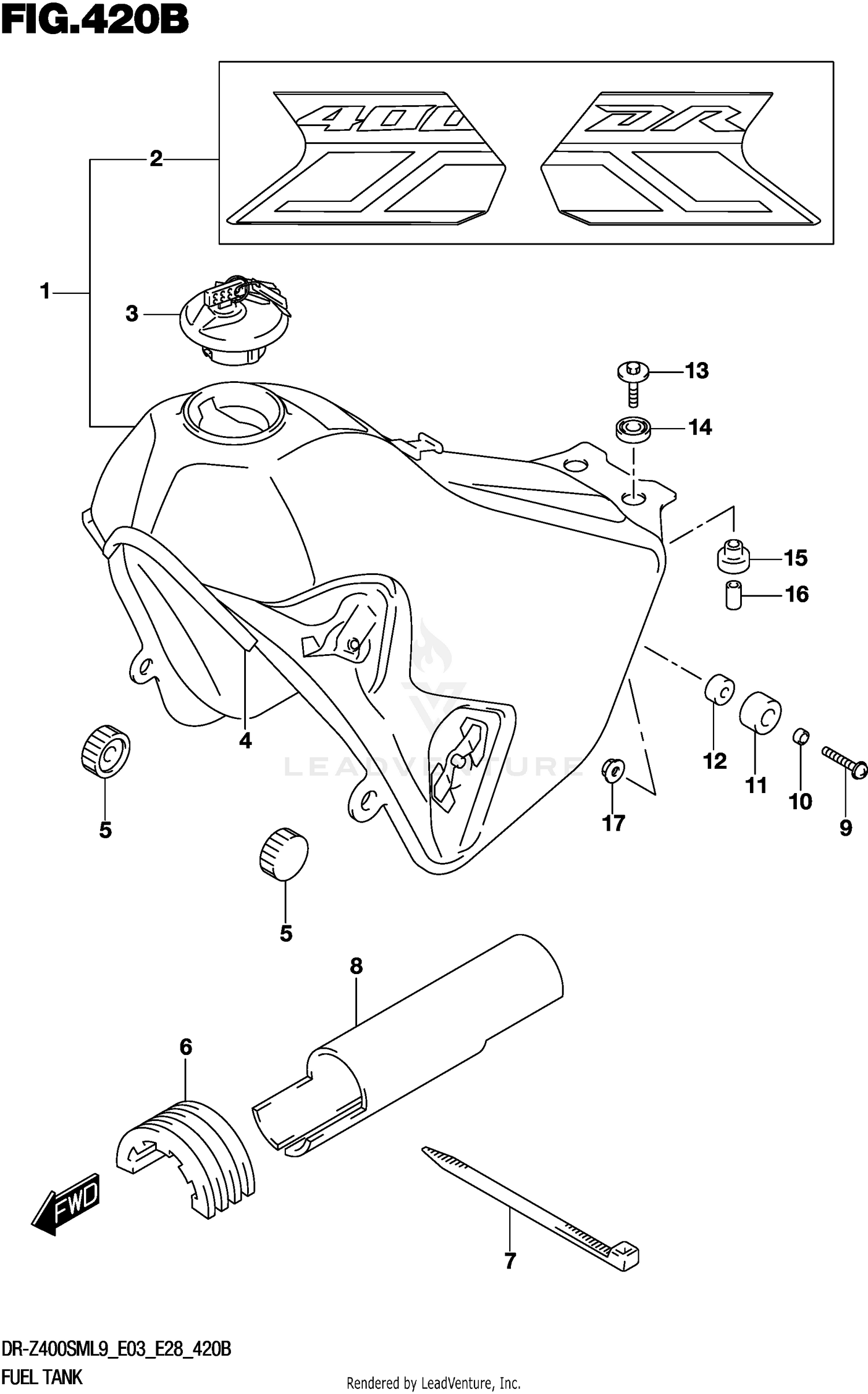 FUEL TANK (DR-Z400SML9 E28)