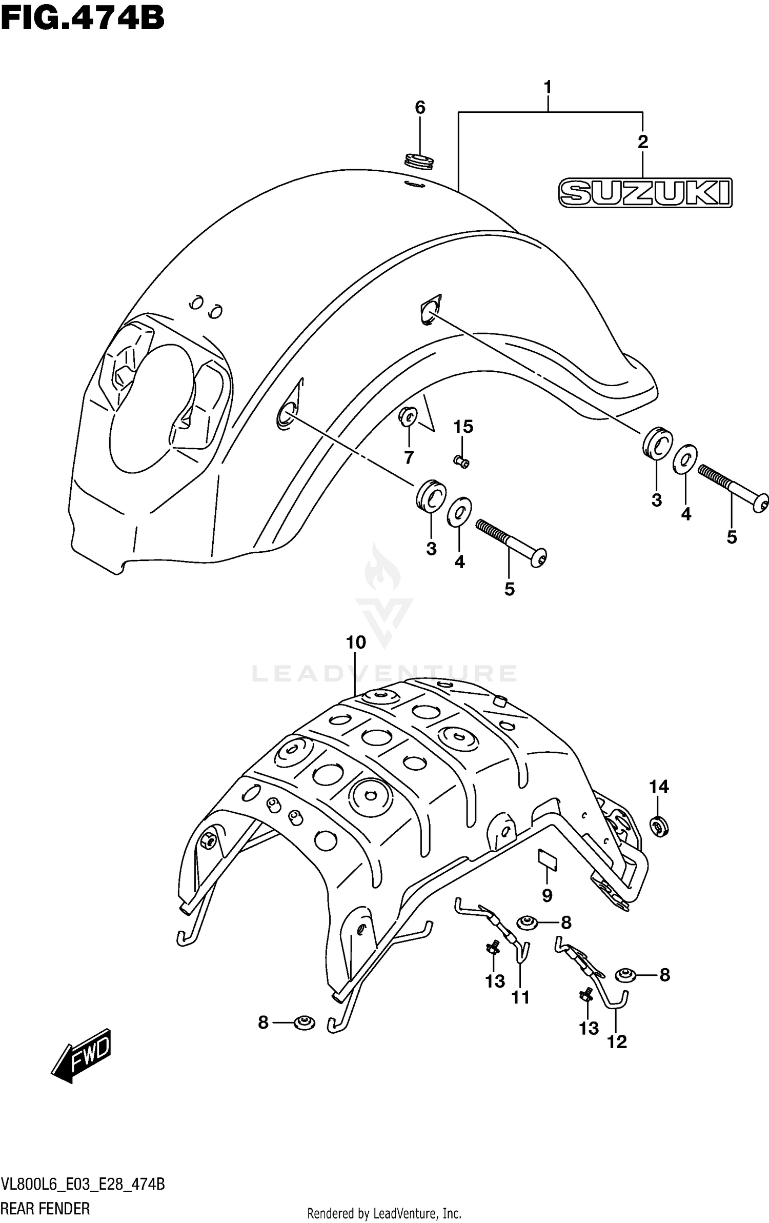 REAR FENDER (VL800L6 E28)