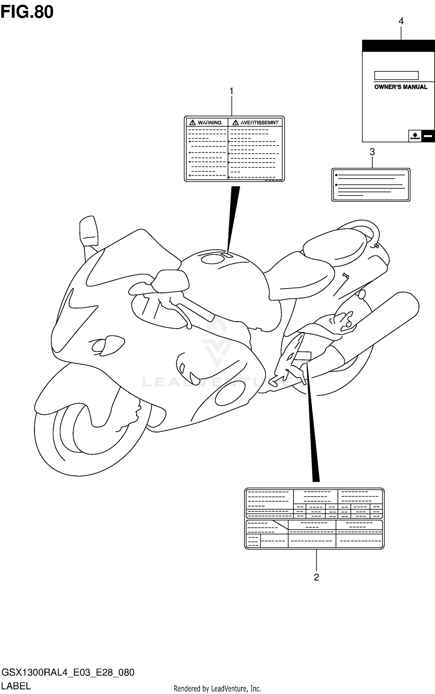 LABEL (GSX1300RAL4 E28)