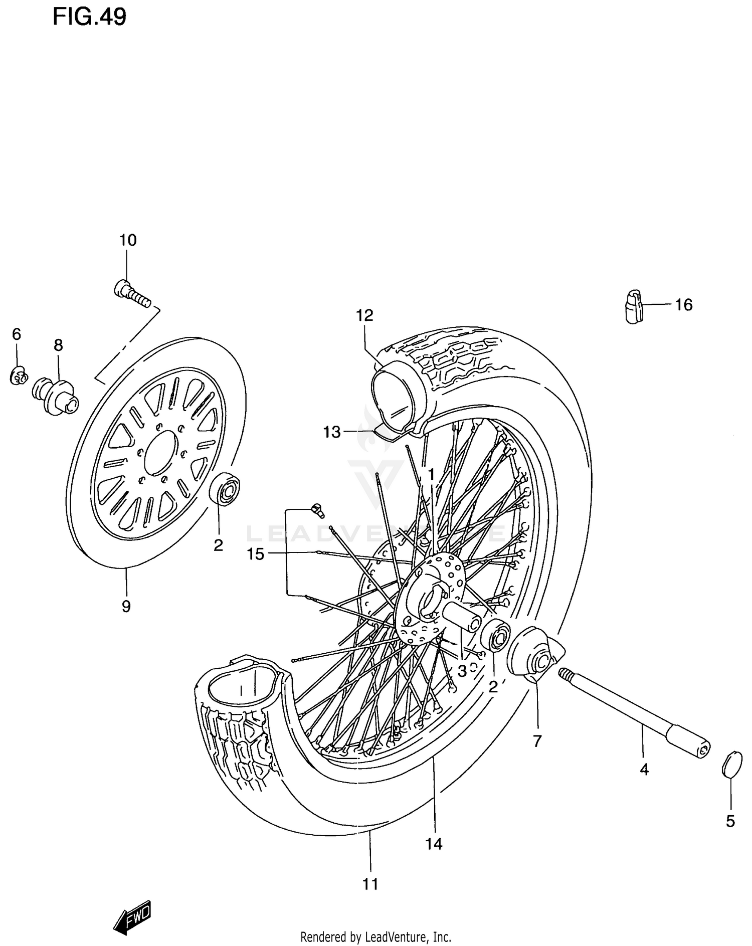 FRONT WHEEL (MODEL W/X)