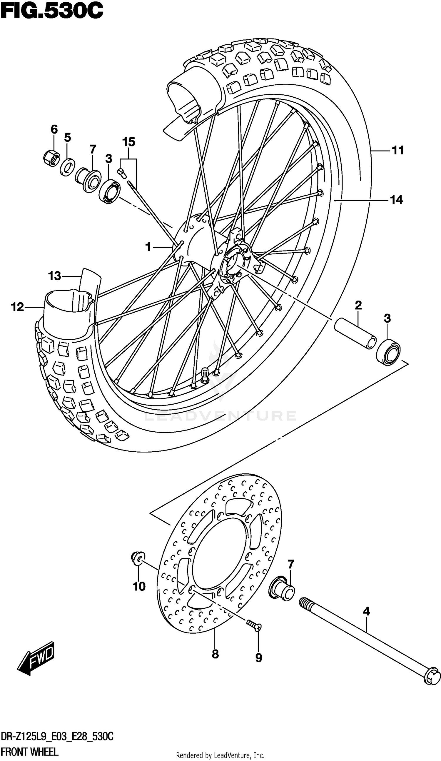FRONT WHEEL (DR-Z125LL9 E28)