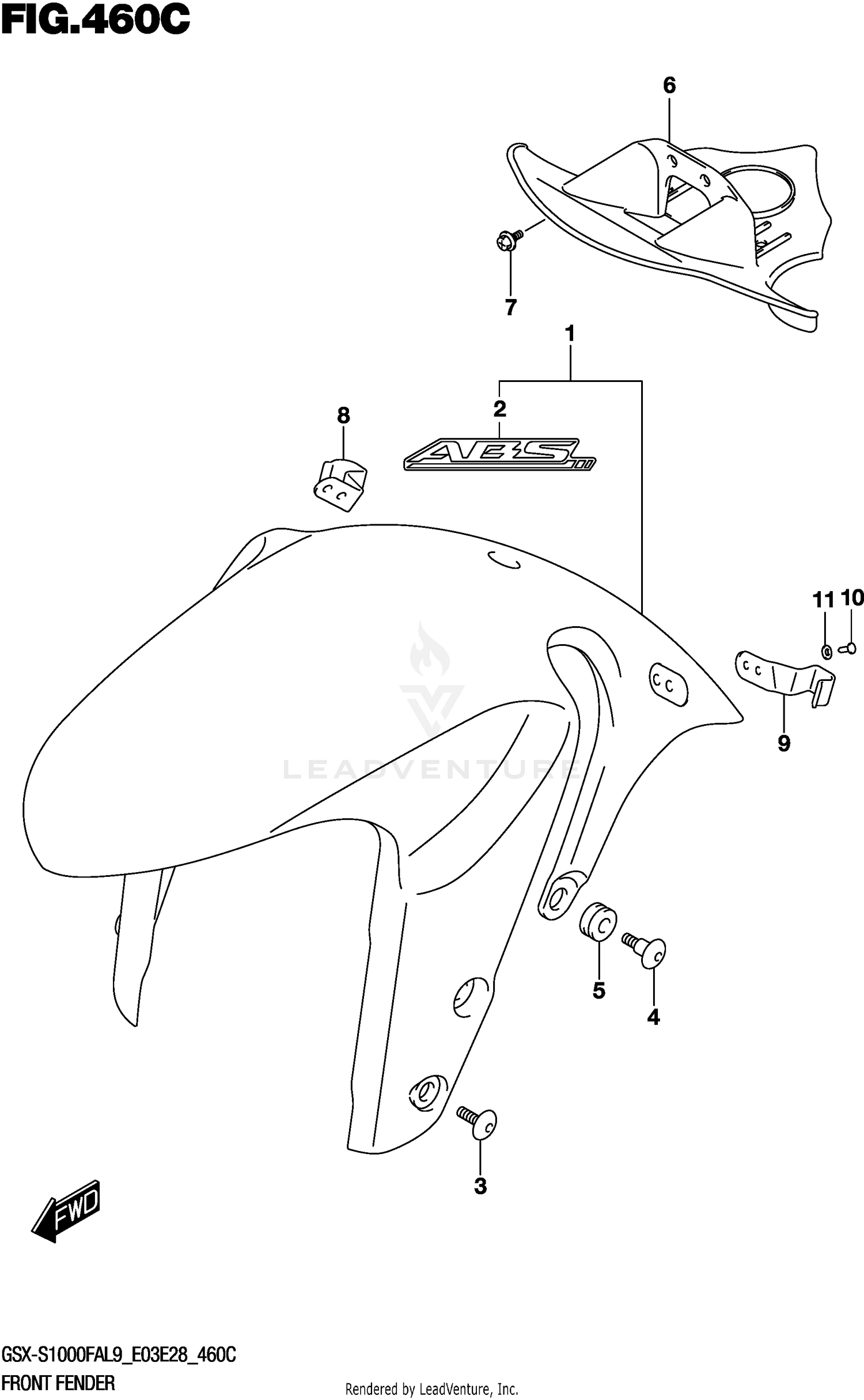 FRONT FENDER (GSX-S1000FAL9 E33)