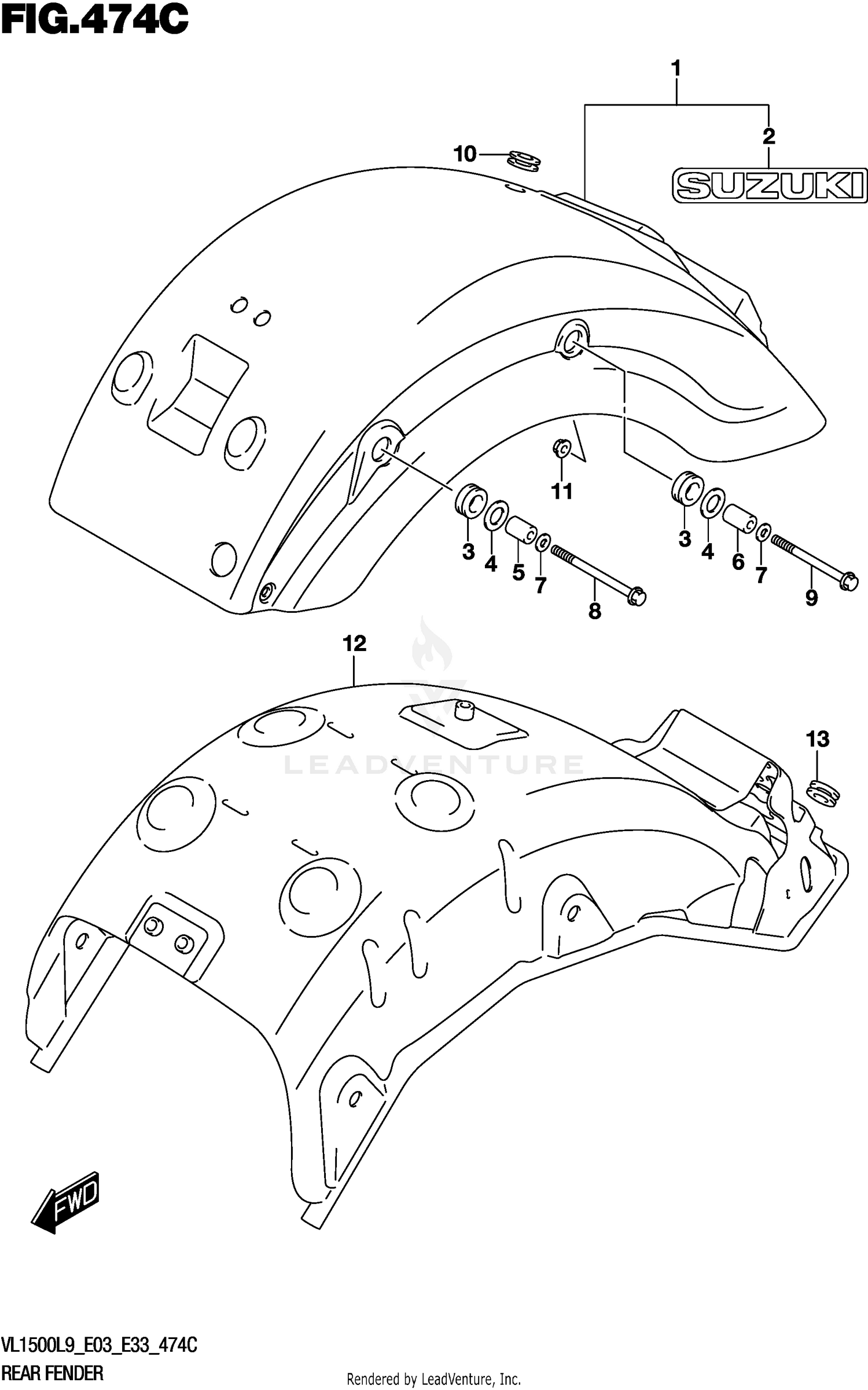 REAR FENDER (VL1500TL9 E03)
