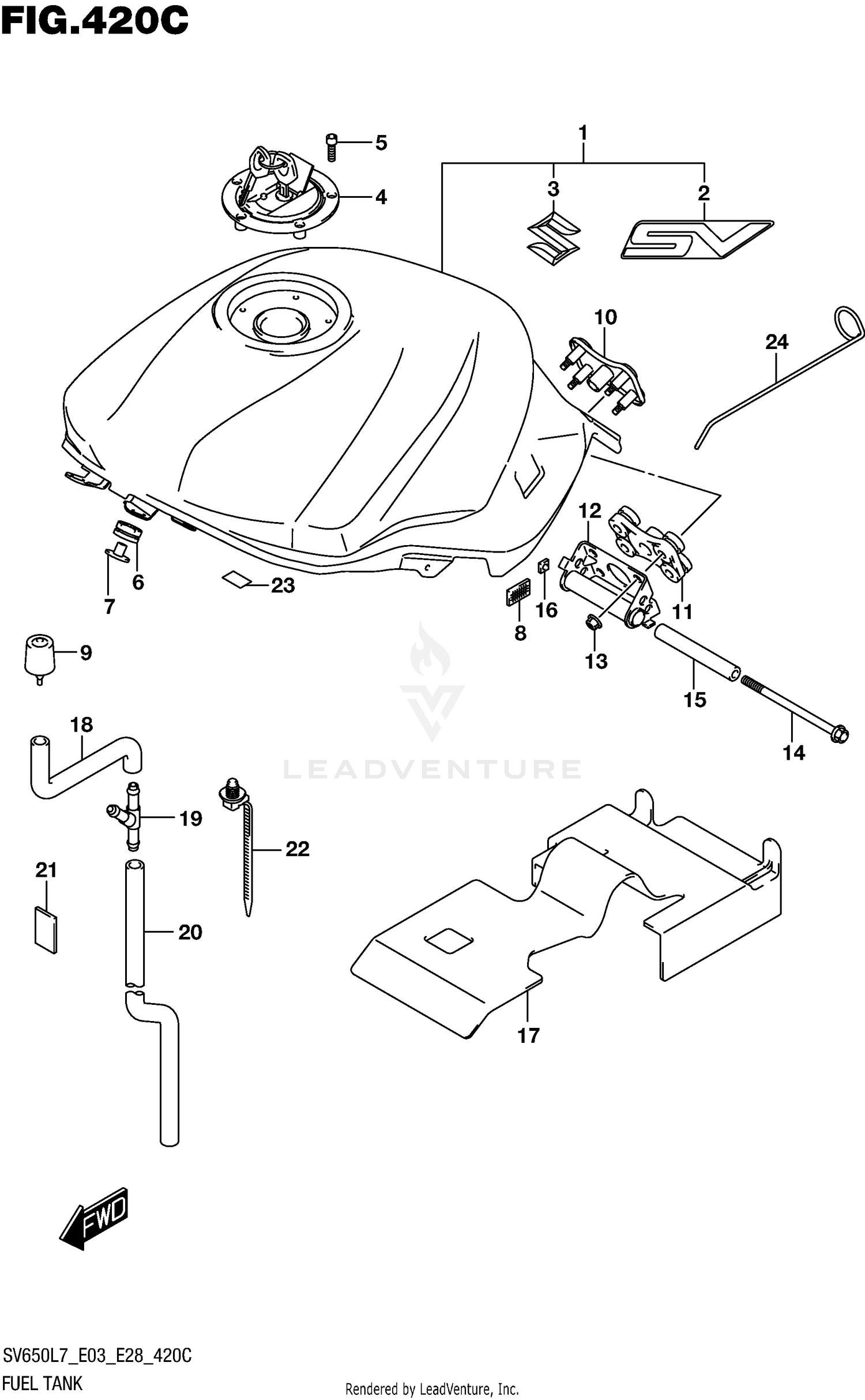 FUEL TANK (YKV)  (SV650L7 E33)