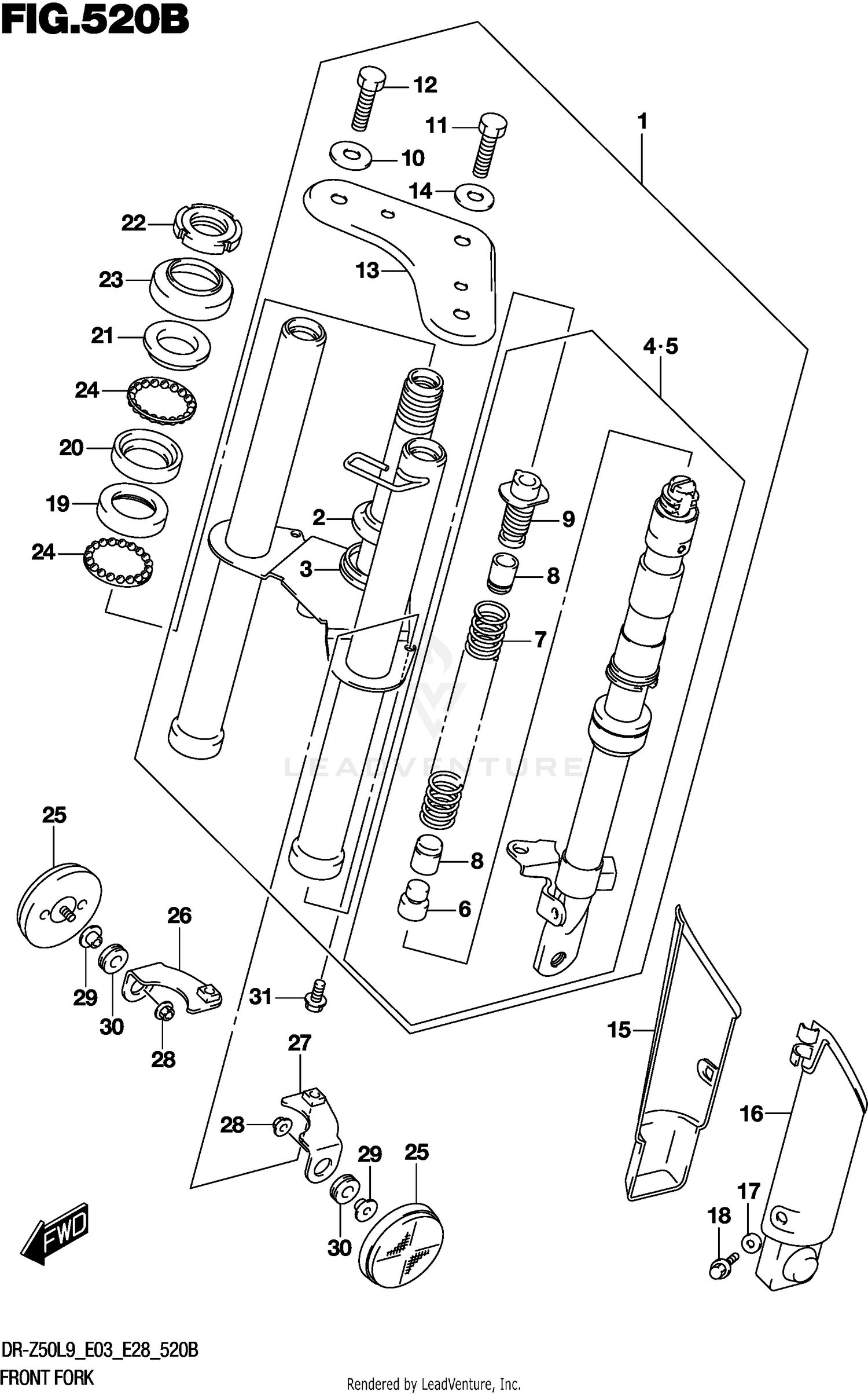 FRONT FORK (DR-Z50L9 E28)