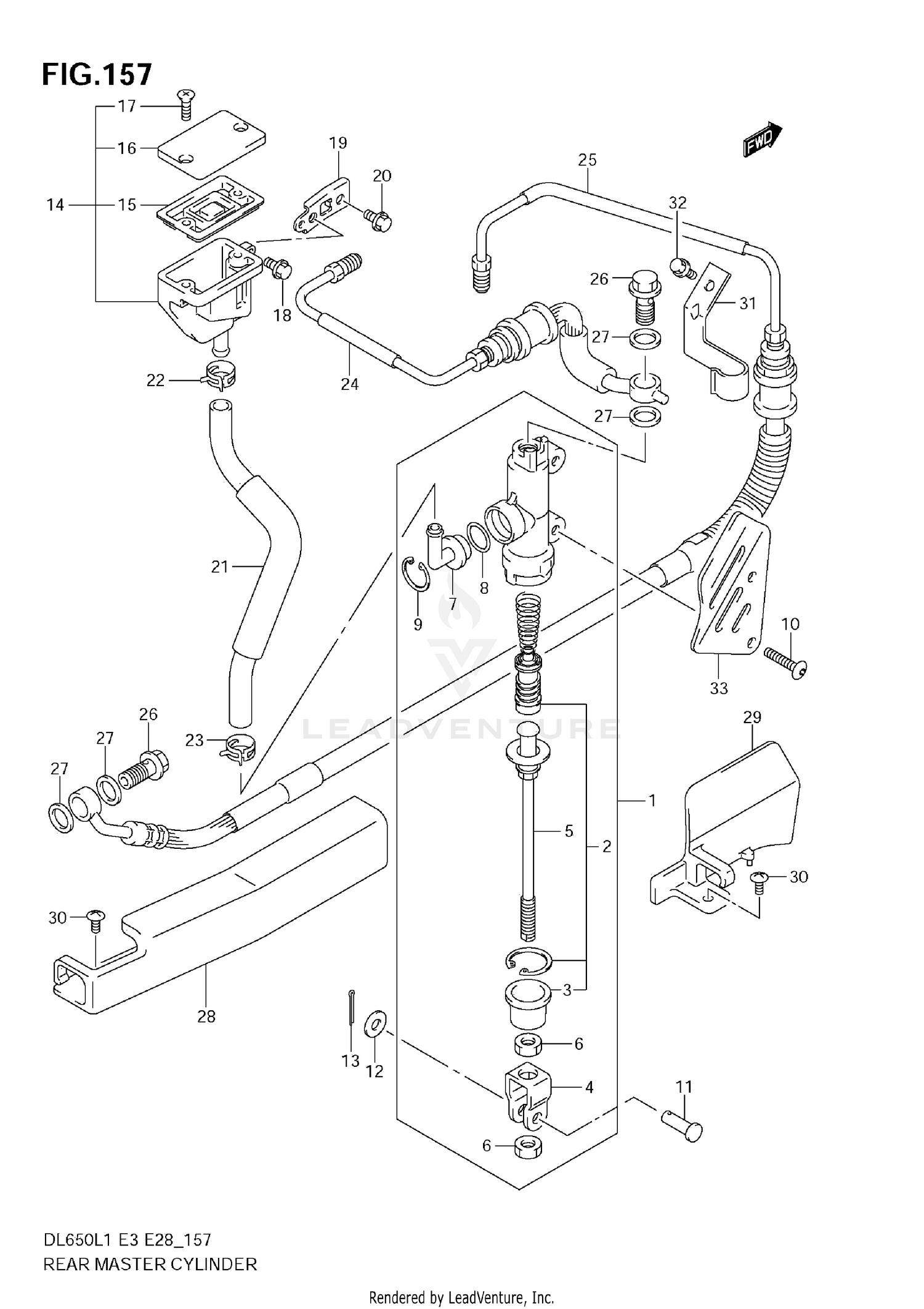 REAR MASTER CYLINDER (DL650A L1 E3)
