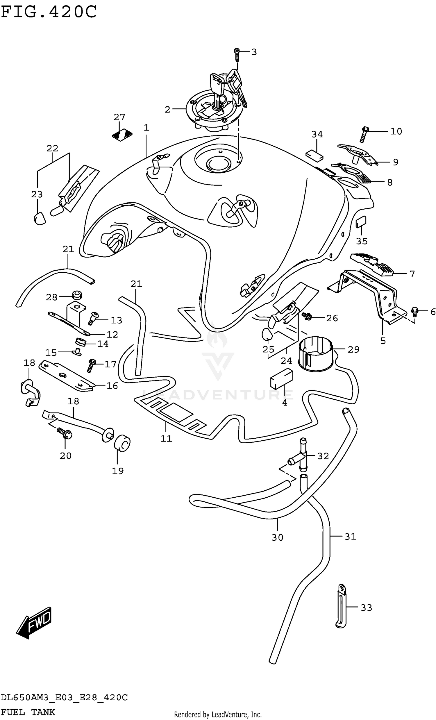 FUEL TANK (DL650AM3E33)