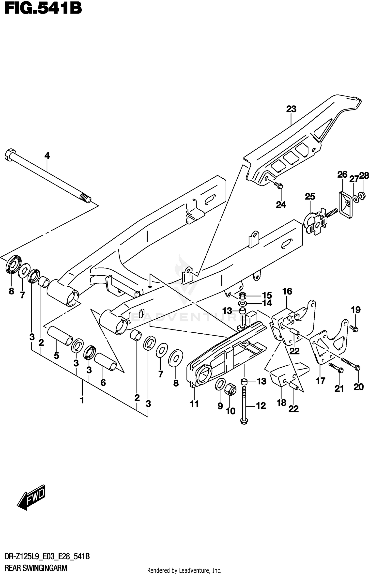 REAR SWINGINGARM (DR-Z125LL9 E03)