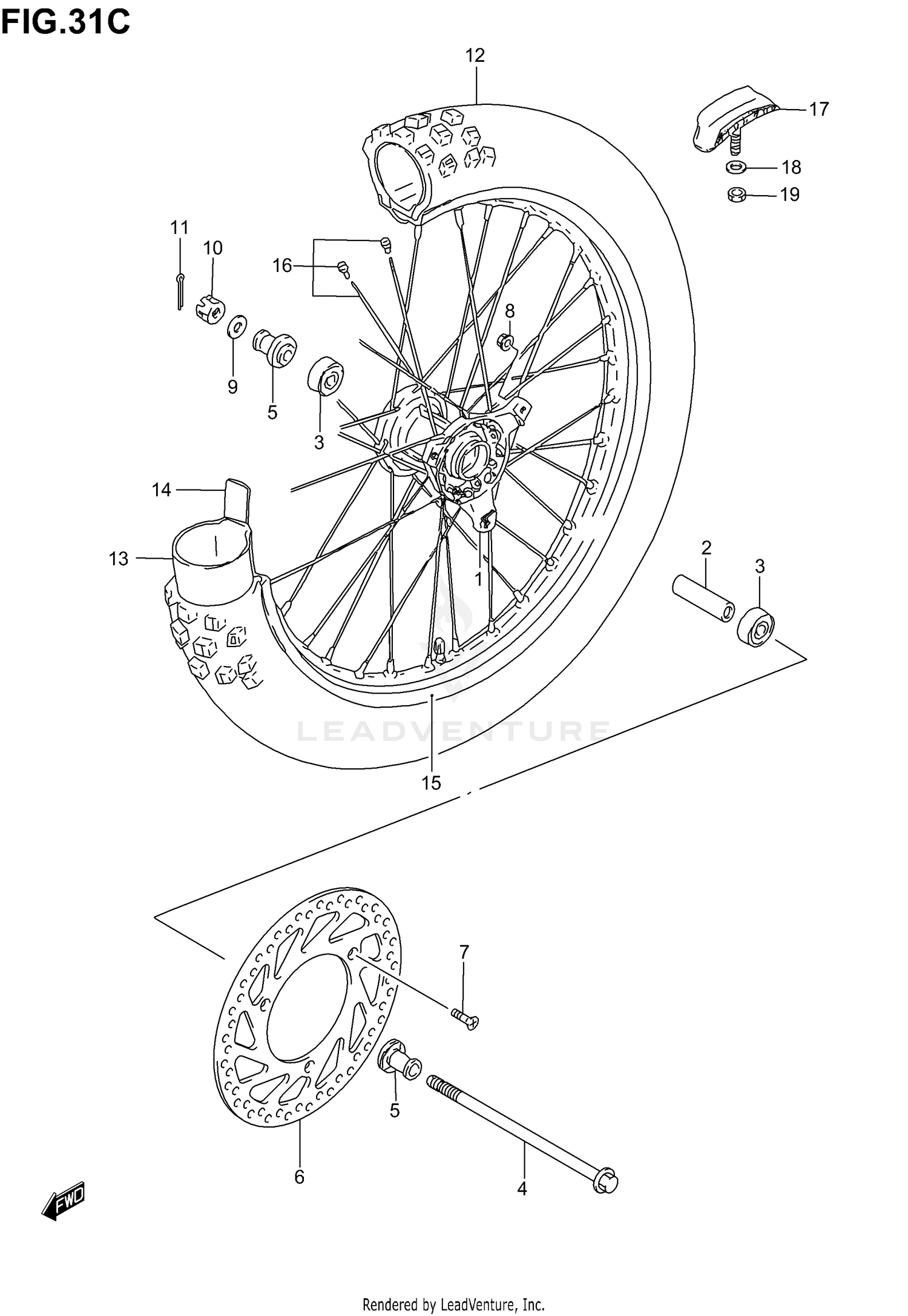 FRONT WHEEL (RM85LK5/LK6)