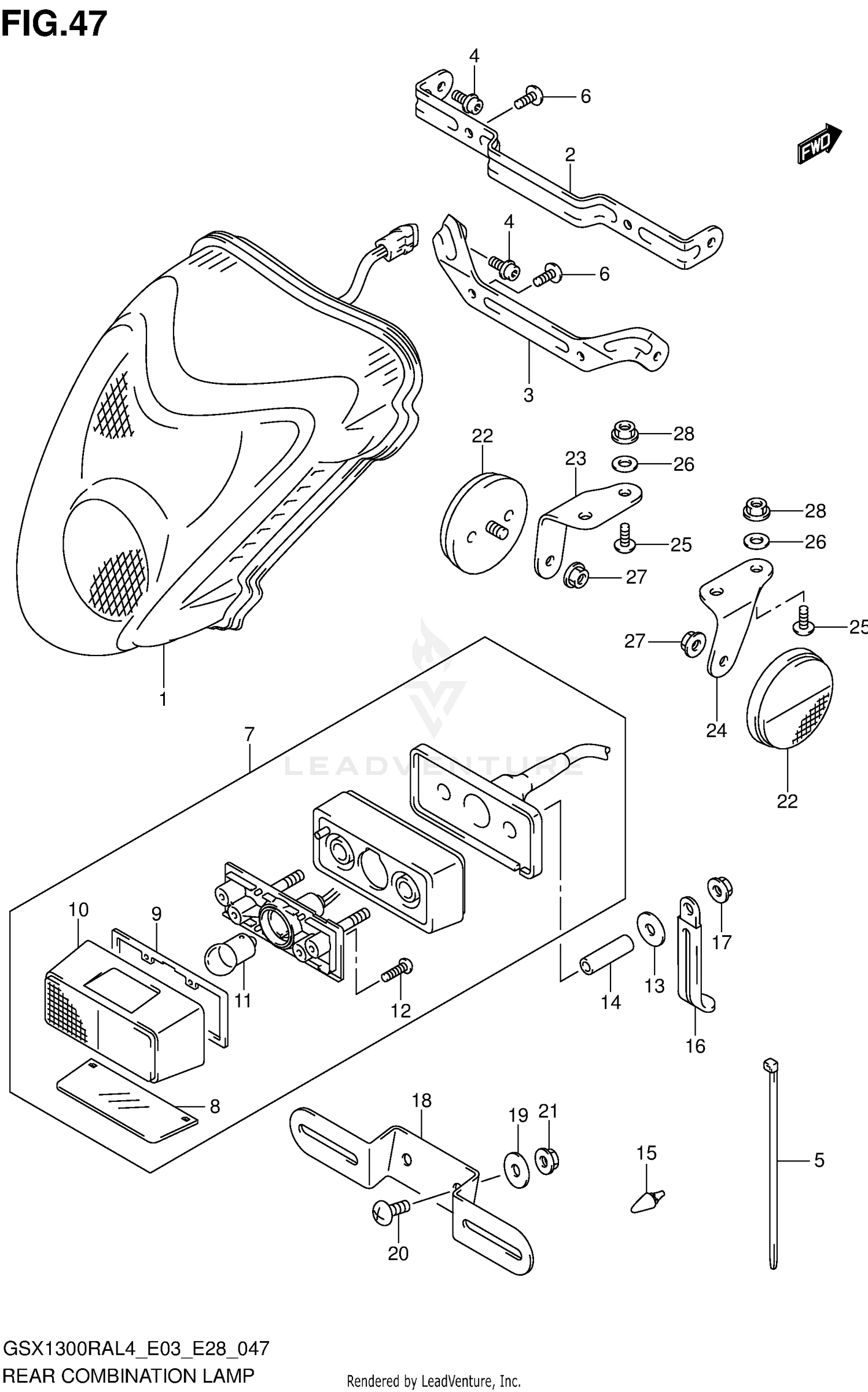 REAR COMBINATION LAMP (GSX1300RAL4 E03)