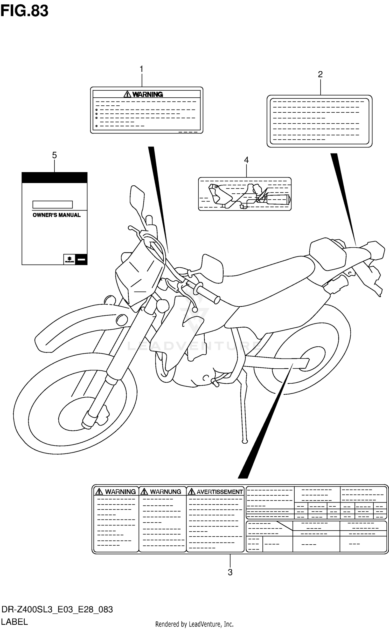 LABEL (DR-Z400SL3 E33)