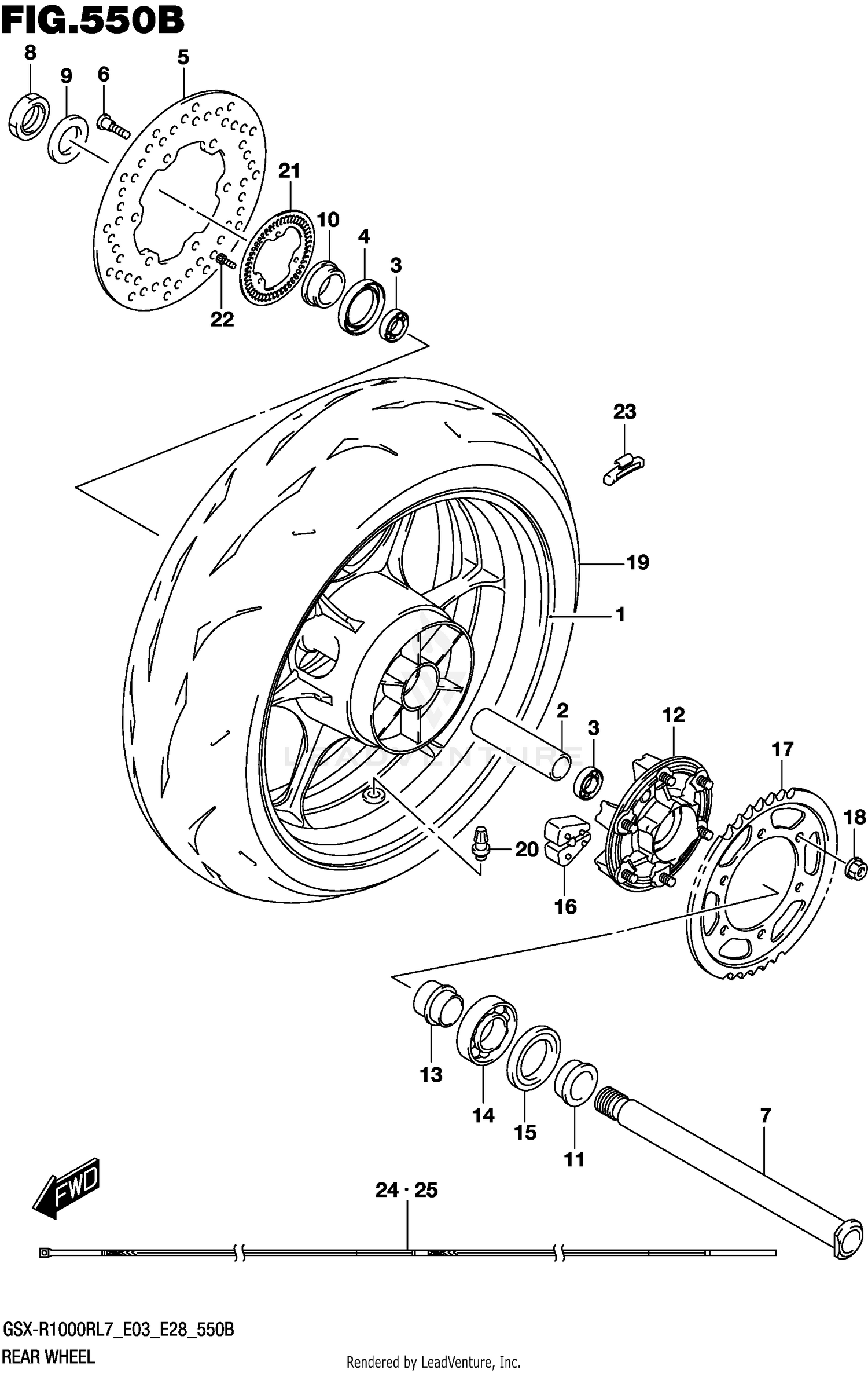 REAR WHEEL (GSX-R1000RL7 E28)