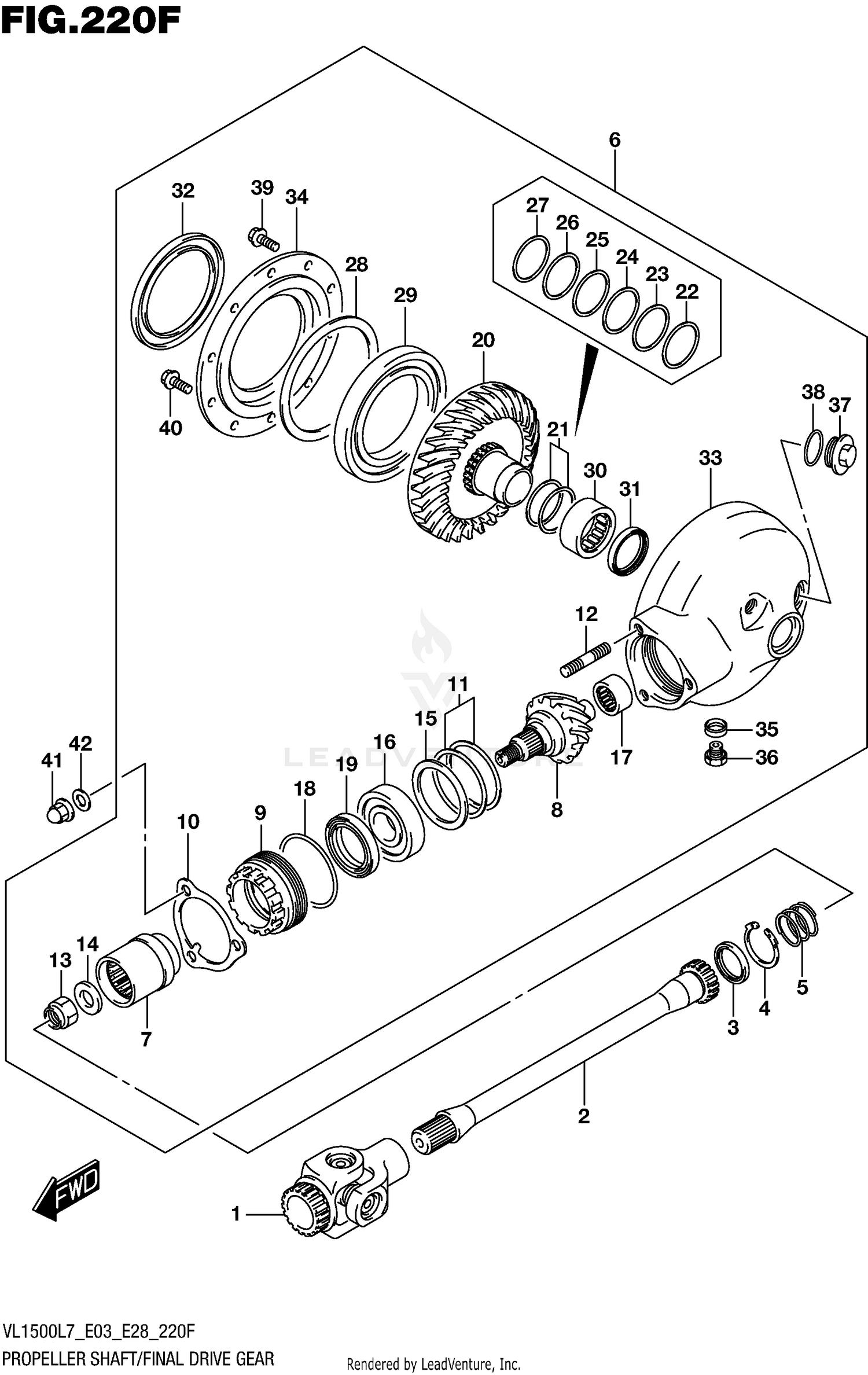 PROPELLER SHAFT/FINAL DRIVE GEAR (VL1500TL7 E28)