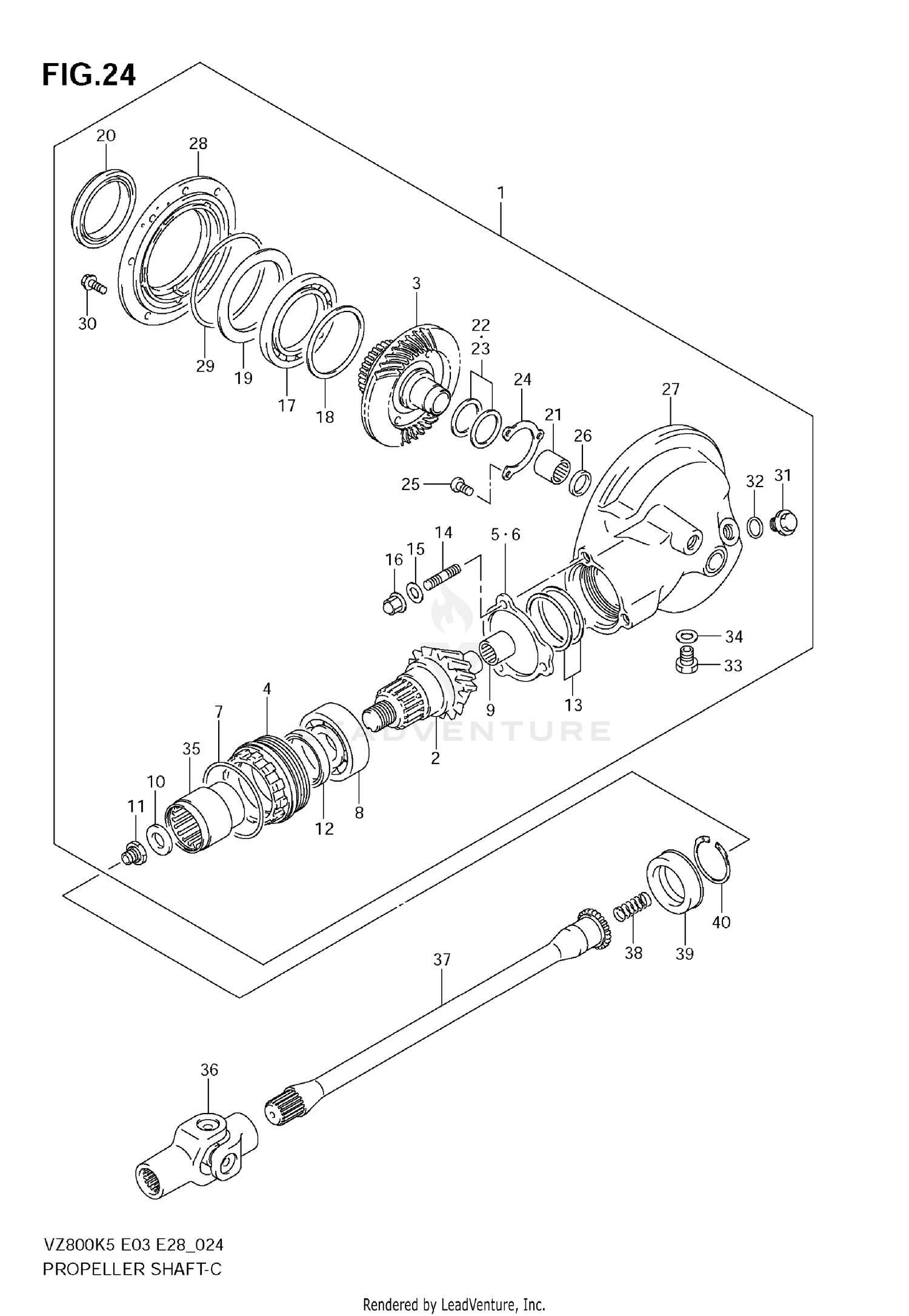 PROPELLER SHAFT - FINAL DRIVE GEAR