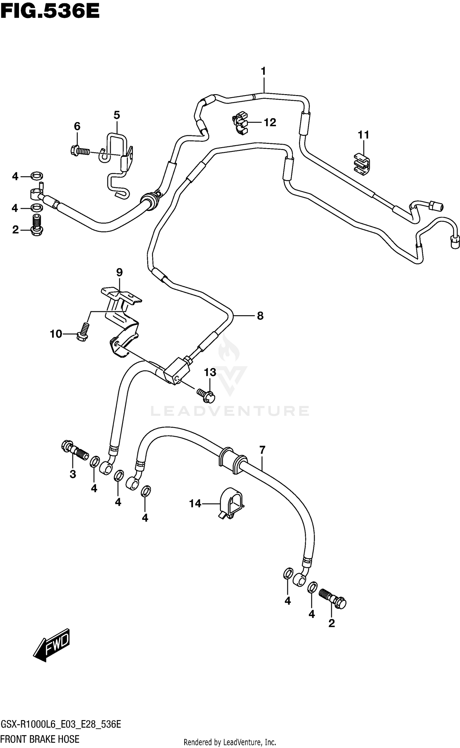 FRONT BRAKE HOSE (GSX-R1000AL6 E33)