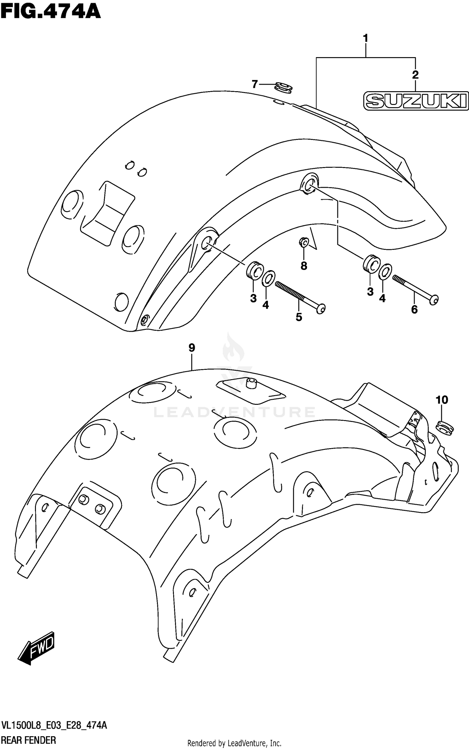 REAR FENDER (VL1500BL8 E03)
