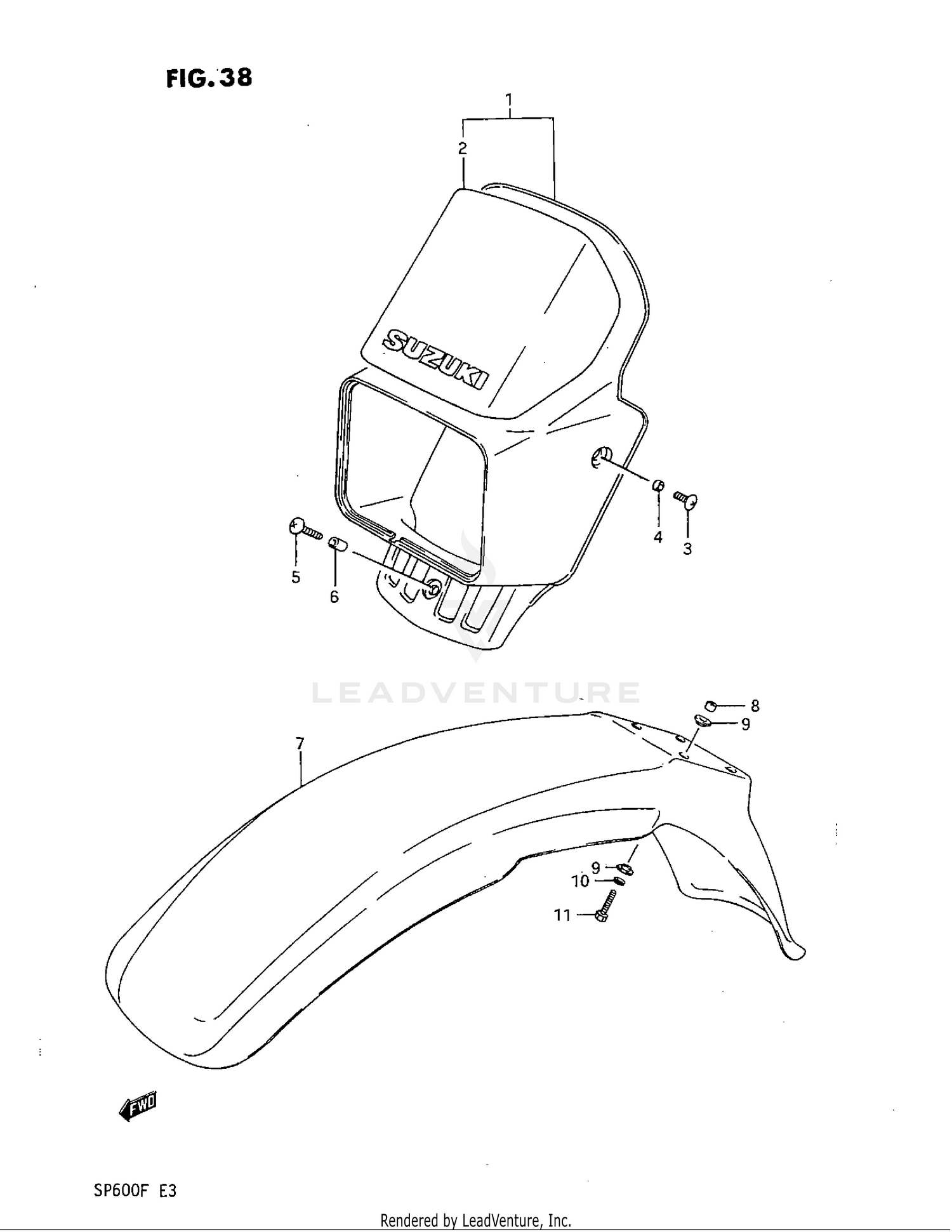 HEADLAMP HOUSING - FRONT FENDER