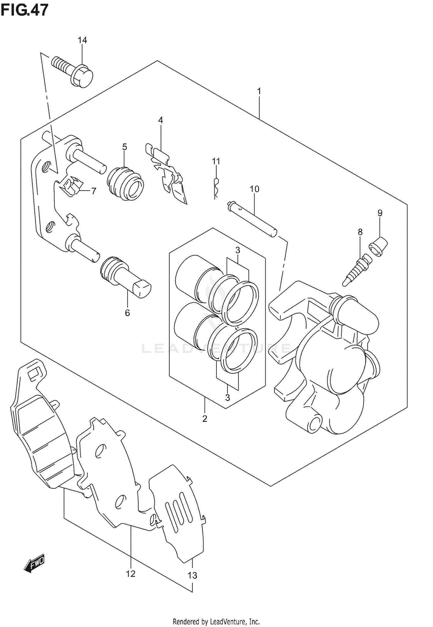 FRONT CALIPER (NOT FOR U.S. MARKET)