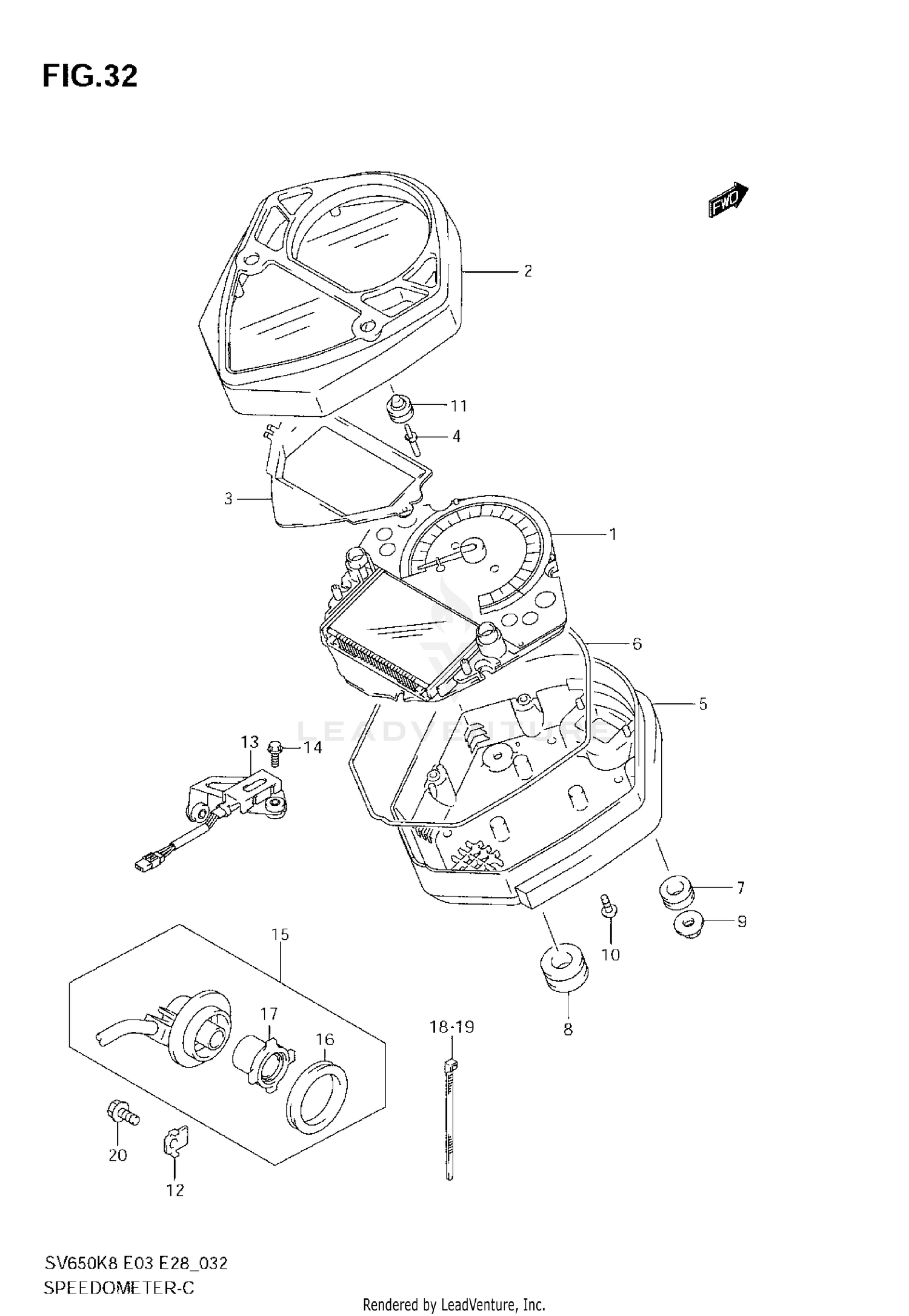 SPEEDOMETER (SV650SK8)
