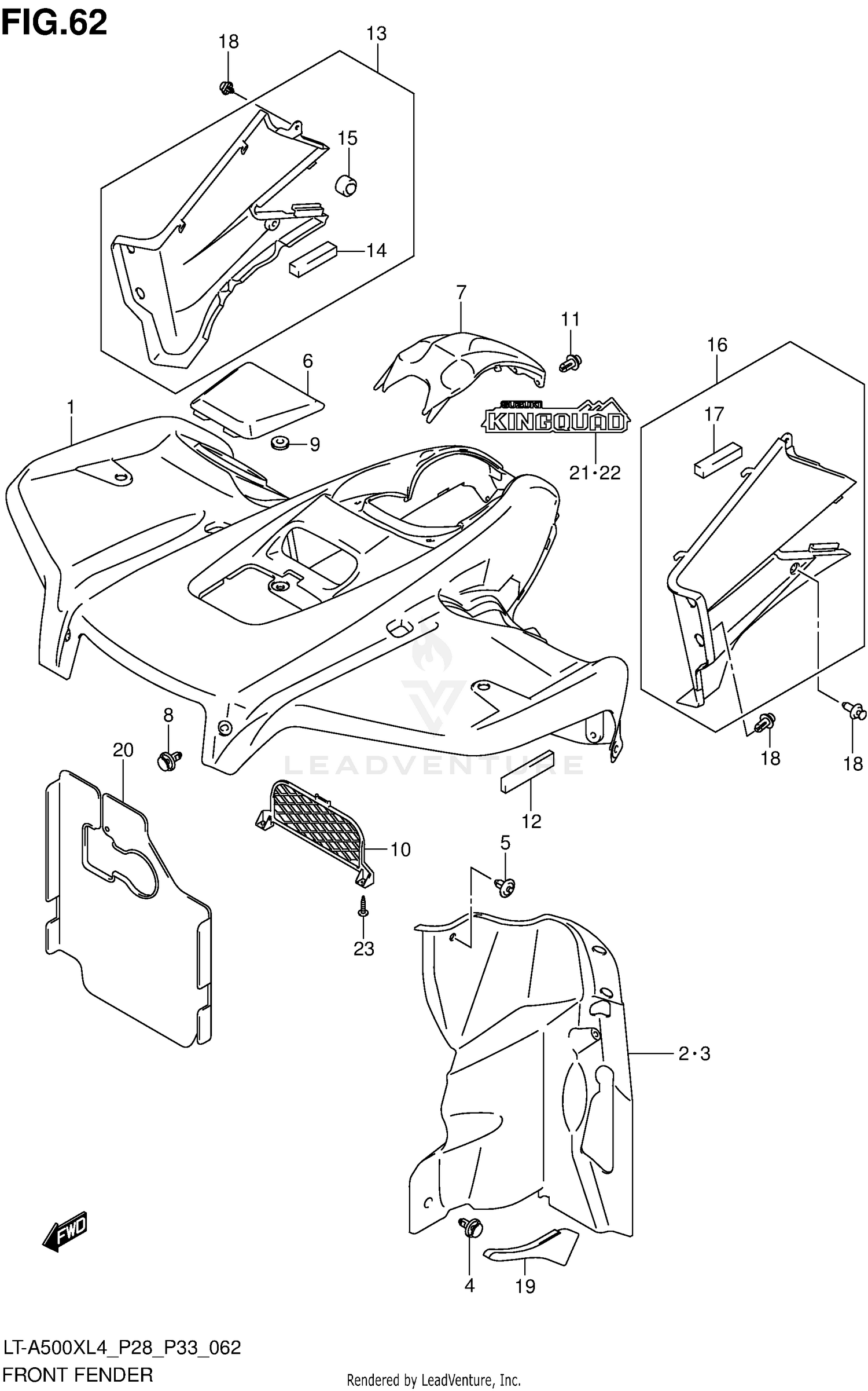 FRONT FENDER (LT-A500XL4 P28)
