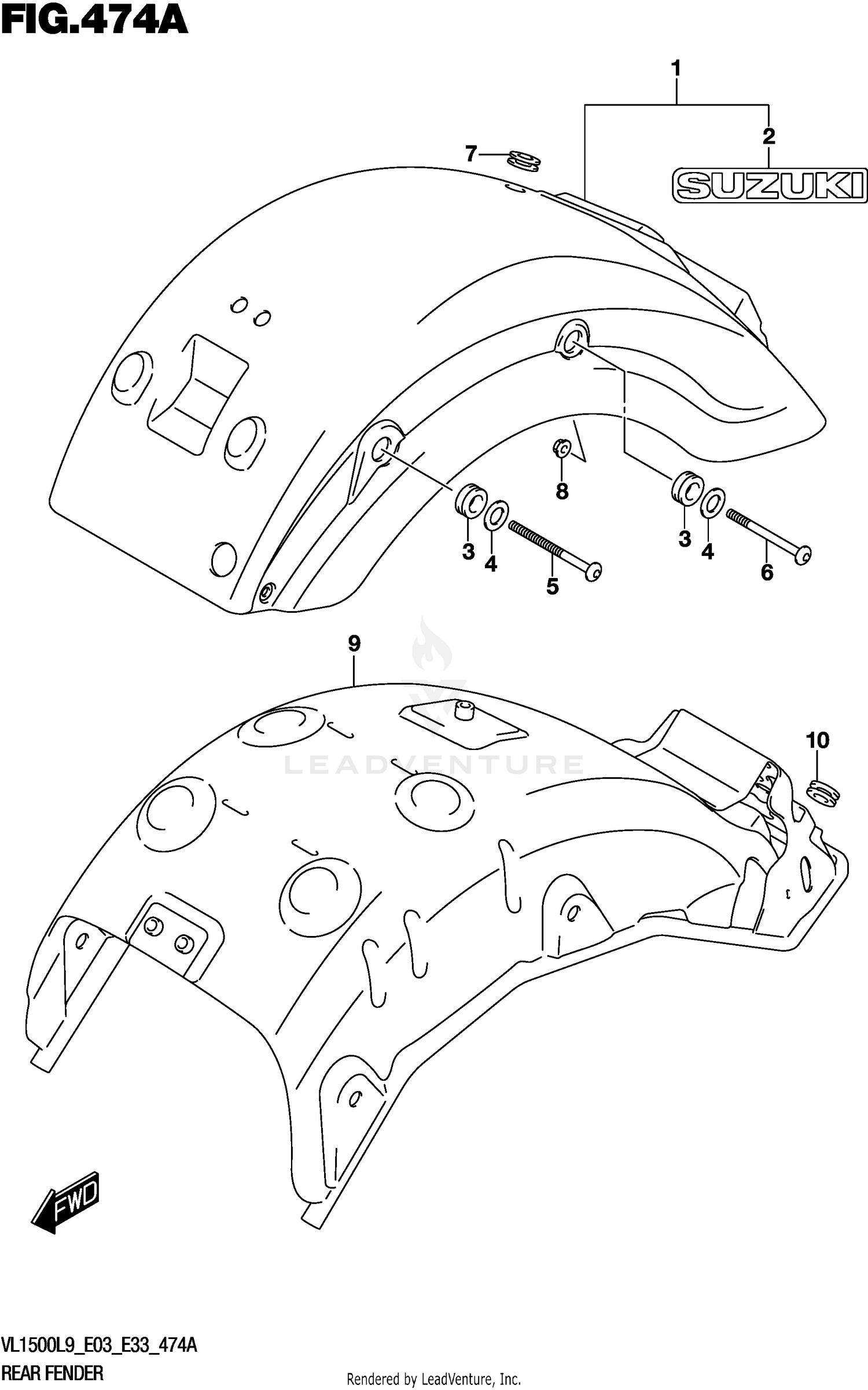 REAR FENDER (VL1500BL9 E03)