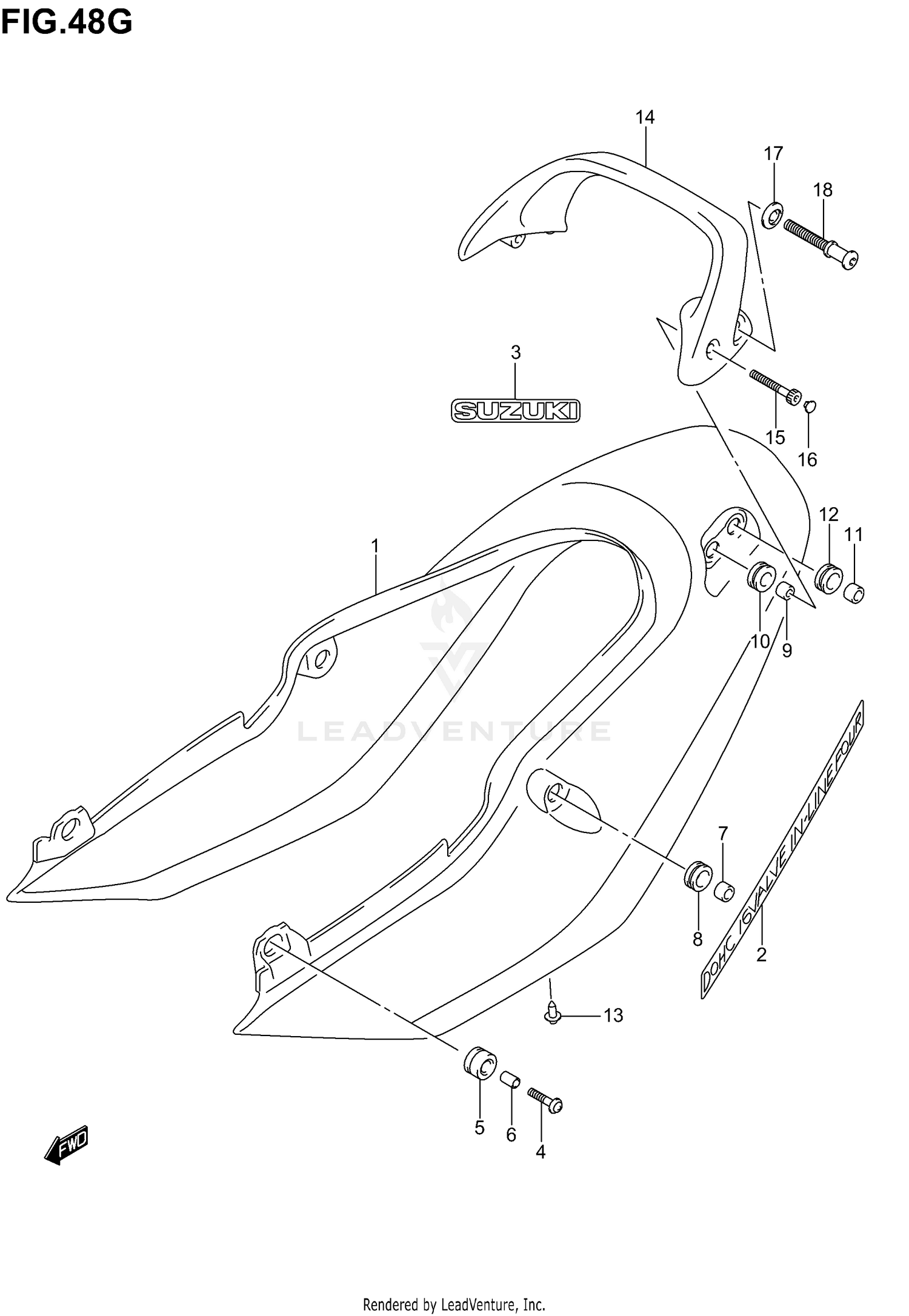 SEAT TAIL COVER (GSF1200SK5)
