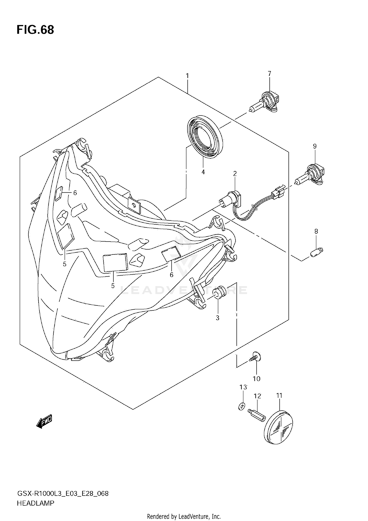 HEADLAMP (GSX-R1000L3 E33)